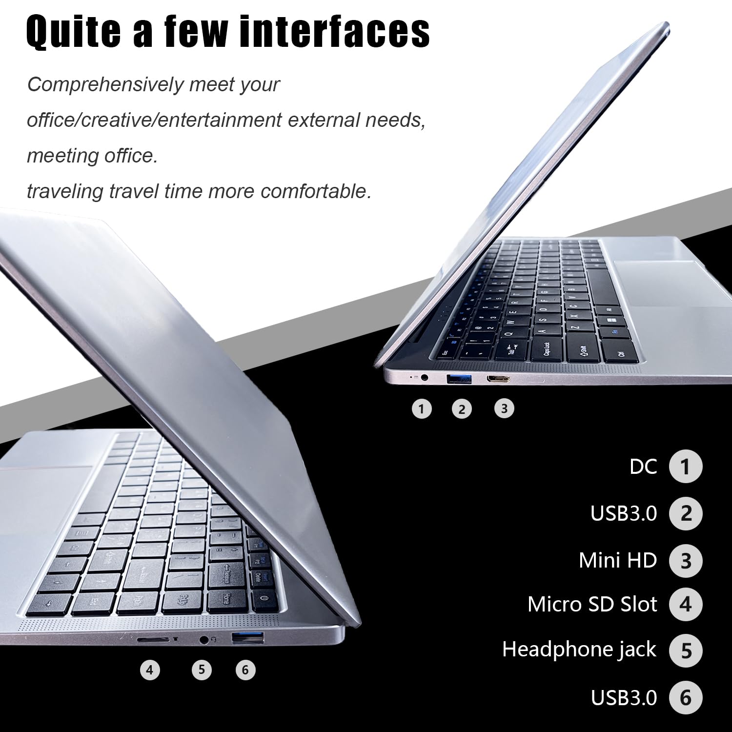 14.1 Inch Windows 11 Laptop - Quad Core Processor, 6GB DDR4 RAM, 256GB SSD, 2.4/5G WiFi, BT4.0, HDMI & USB 3.0 | Long Battery Life for Work, Study & Entertainment