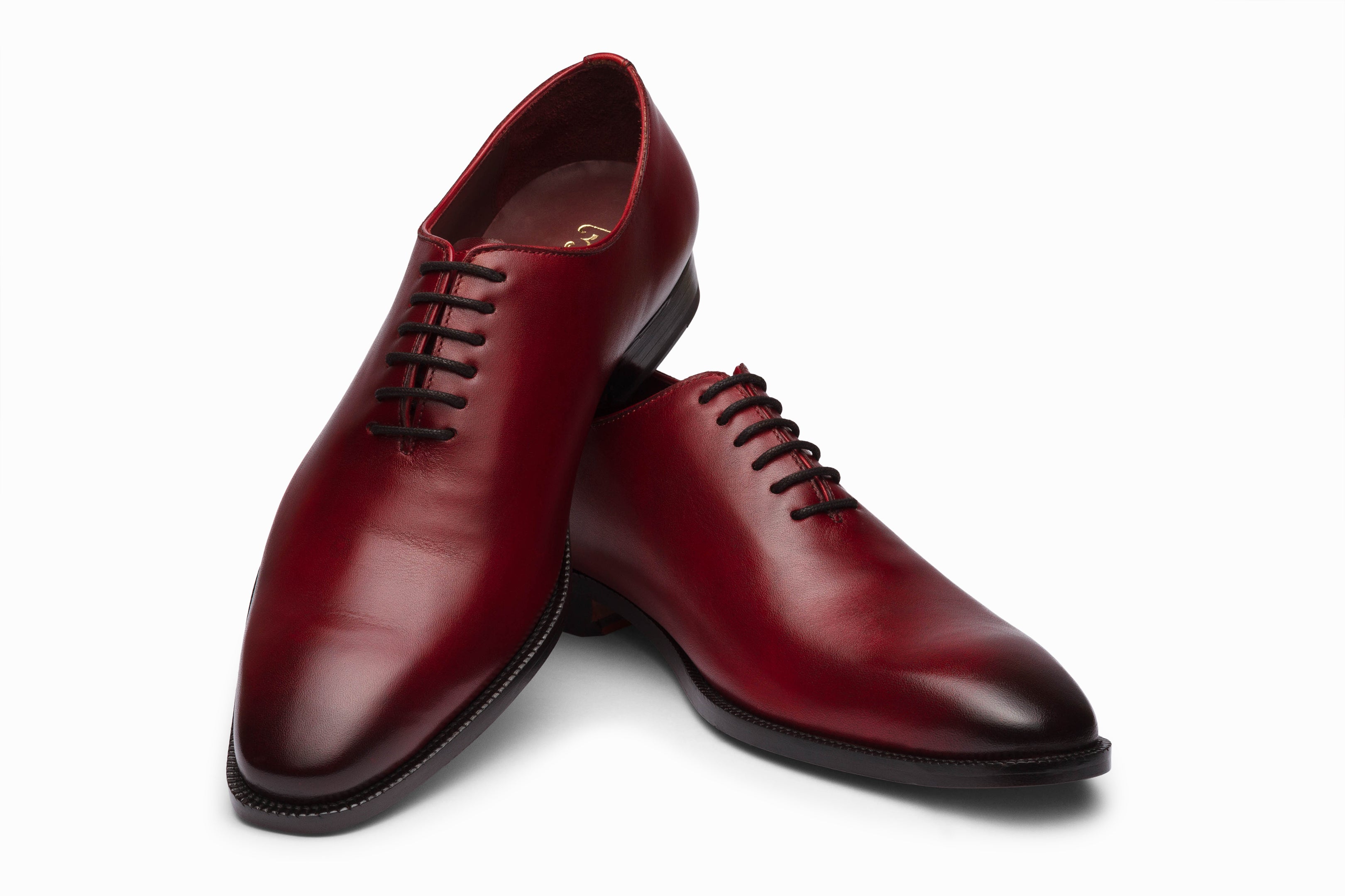 Premium Plain Wholecut Oxford Dress Shoes for Men - Dark Oxblood Leather - Perfect for Business, Formal Events & Weddings