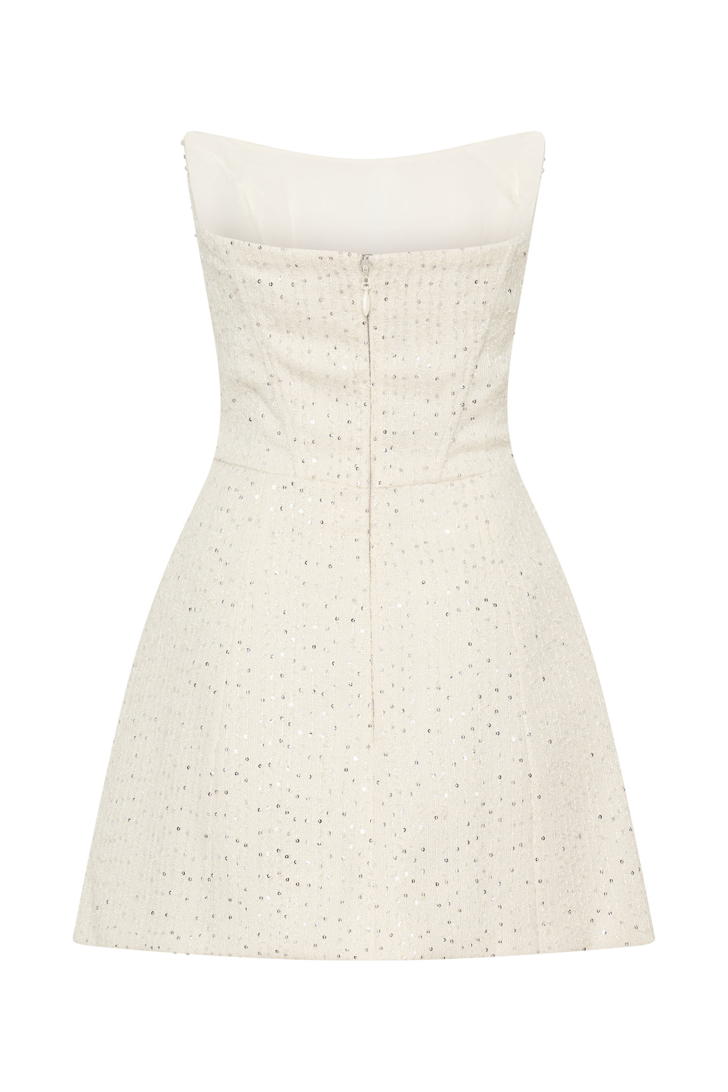Lorrie Tweed Corset Mini Dress for Women - Elegant White Bodycon Dress for Party, Date Night & Special Occasions