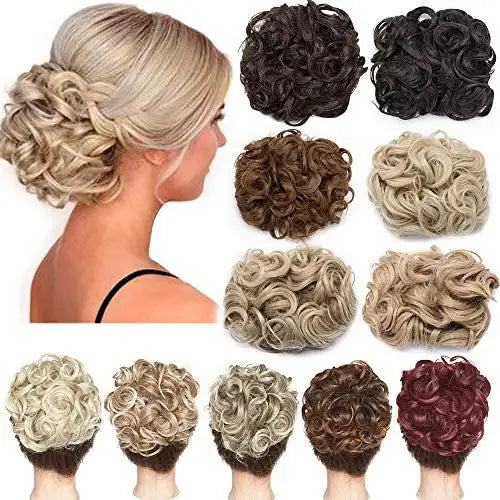 Clip-In Curly Synthetic Hairpiece Chignon - Natural-Looking Hair Extension for Women | Perfect for Parties, Weddings & Everyday Styling