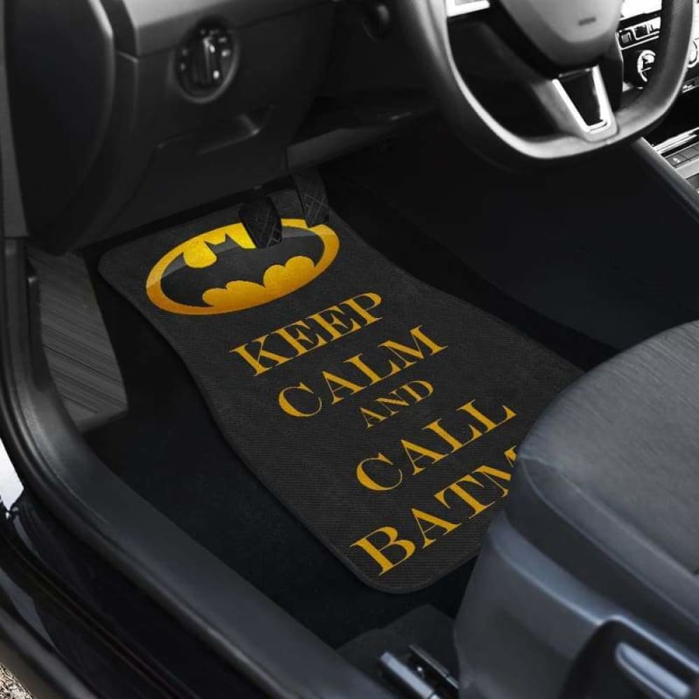 Batman Keep Calm & Call Mr. Bat Car Floor Mats - Premium Custom Fit for Vehicles - Perfect for Batman Fans & Superhero Enthusiasts - Great for Cars, Trucks & SUVs