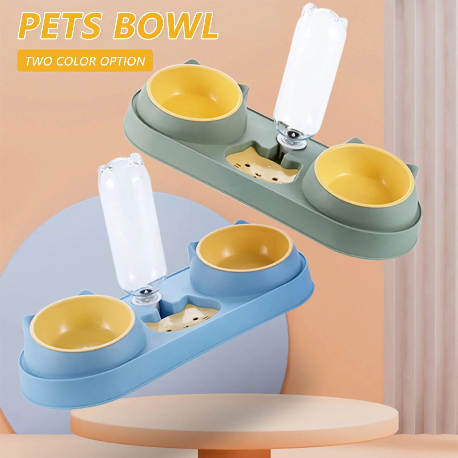 Automatic Pet Water Dispenser and Food Bowl - Self-Filling Dog & Cat Feeder for Home, Travel, and Outdoor Use