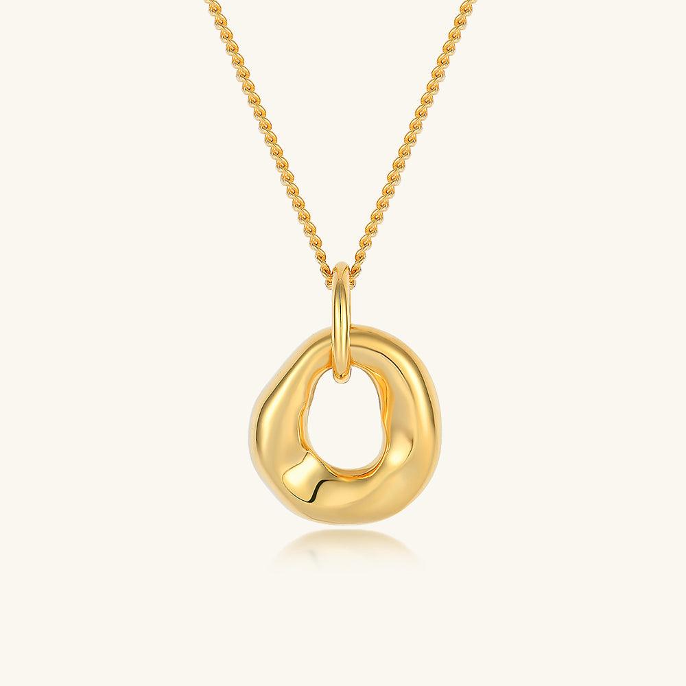 Golden Hoop Pendant Necklace for Women - 14K Gold Plated Elegant Jewelry Gift for Birthday, Anniversary & Valentine's Day | Perfect for Parties, Date Nights & Special Occasions