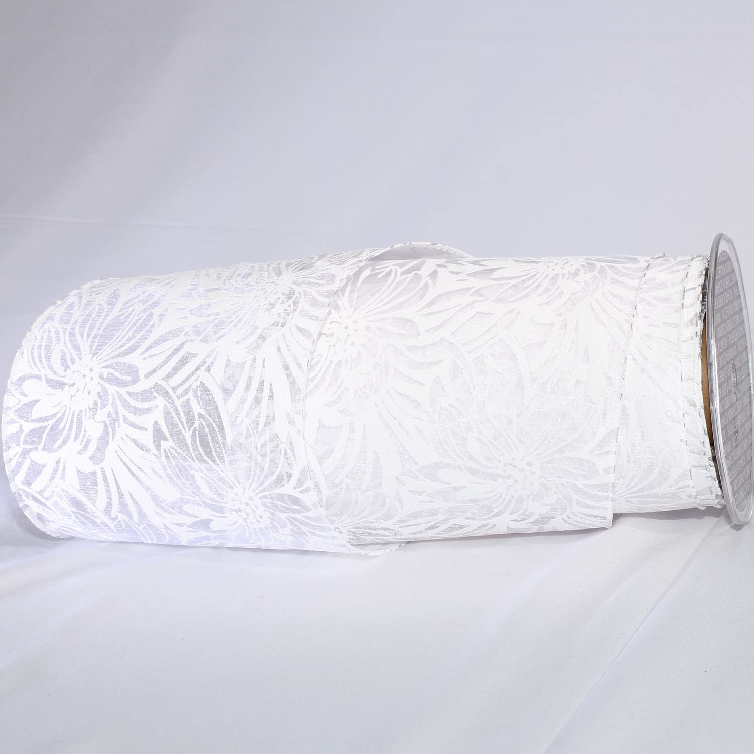 Sheer White Wired Craft Ribbon - 6 Inch x 20 Yards for Gift Wrapping, Floral Arrangements, DIY Wedding Decorations and Scrapbooking Projects
