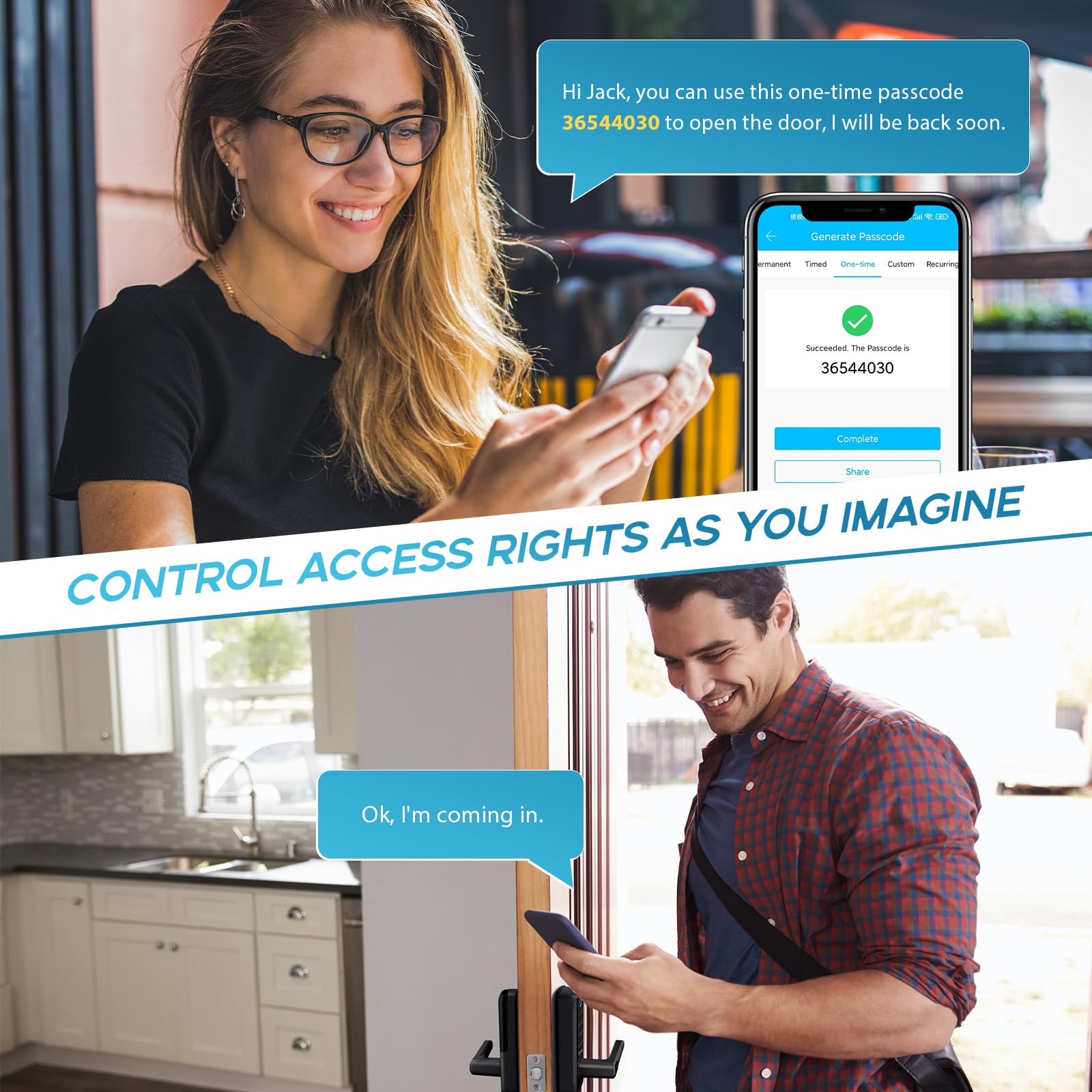 Smart Keyless Entry Door Lock - OLUMAT Fingerprint & Keypad Digital Deadbolt with Handle for Home, Apartment, Garage, Office & Hotel | Secure & Convenient Smart Lock for Front Door, Rental Properties & Commercial Use