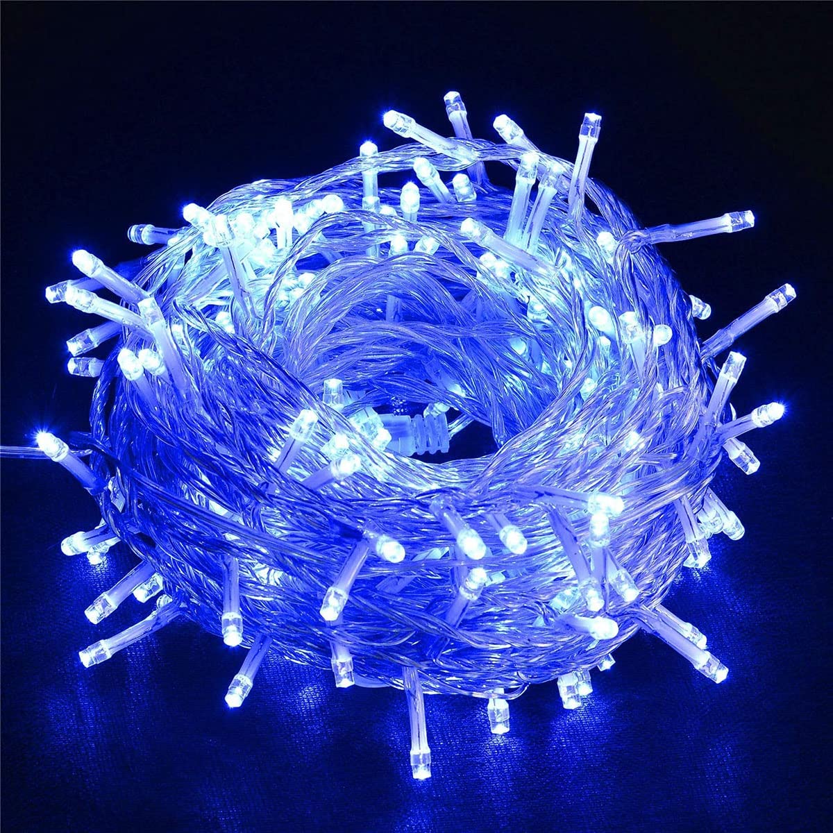 200 LED Outdoor String Lights - 66Ft Waterproof Twinkle Fairy Lights with 8 Lighting Modes | Christmas Decorations for Bedroom, Garden, Wedding & Party | Perfect for Patio, Backyard, and Holiday Events (Blue)