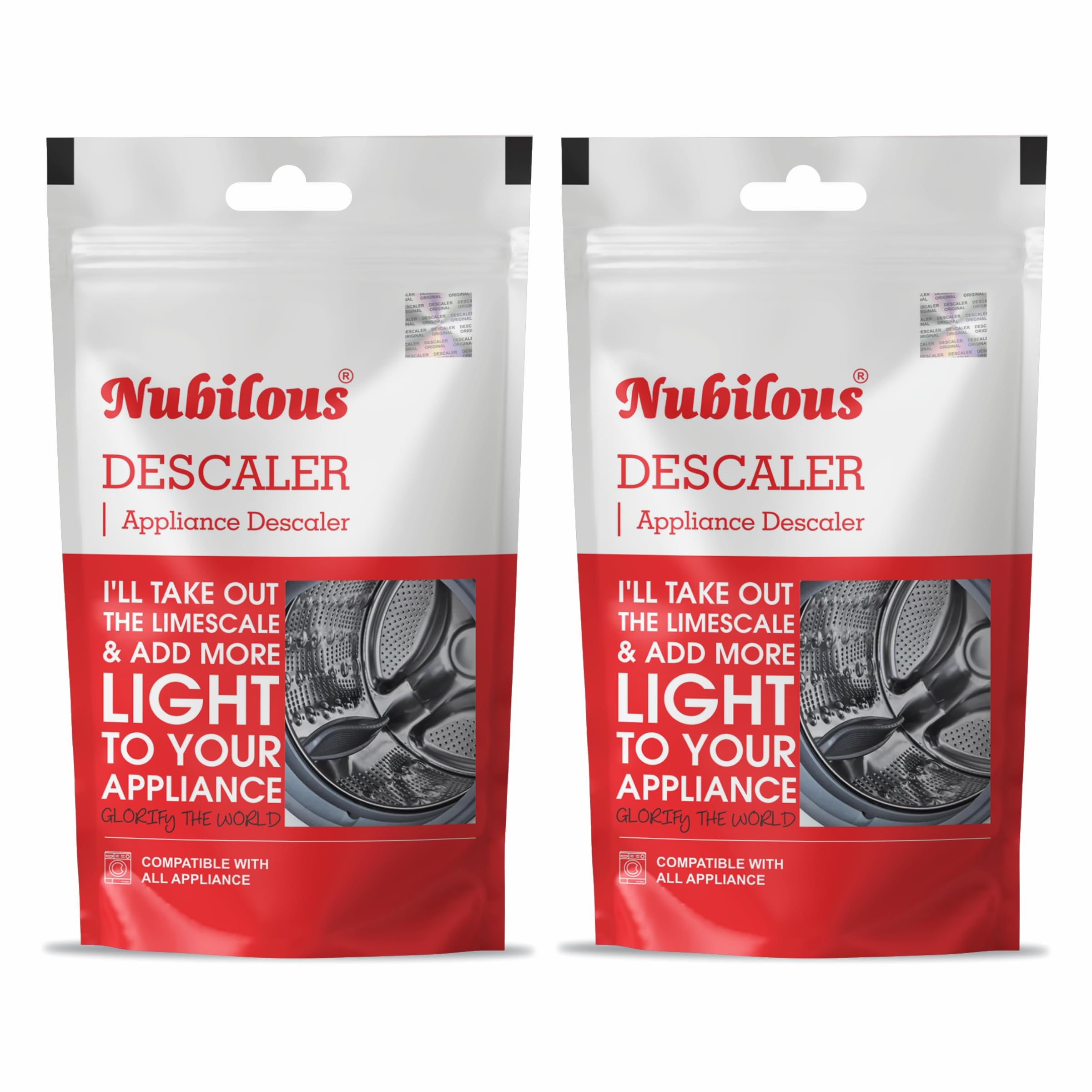 Nubilous Washing Machine Cleaner & Descaler Powder - 100g | Front Load & Top Load Compatible | Removes Odor, Limescale & Residue | Ideal for Laundry Appliances, Dishwashers & Coffee Makers
