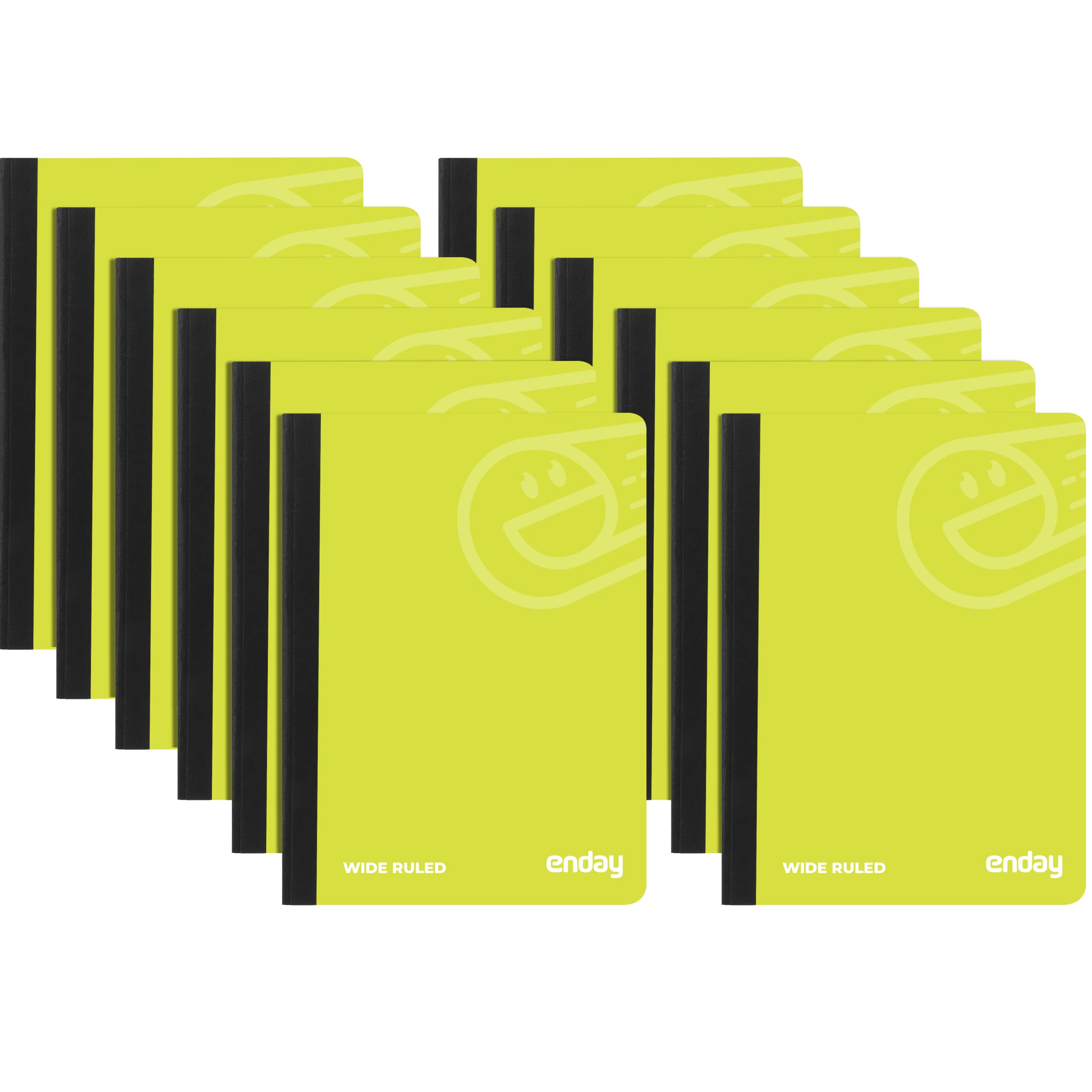 Premium Green Hard Cover Composition Notebooks - Wide Ruled Paper, 100 Sheets per Book, Bulk Pack of 48 - Durable Lined Writing Journals for School, Office & College Note Taking - by Enday
