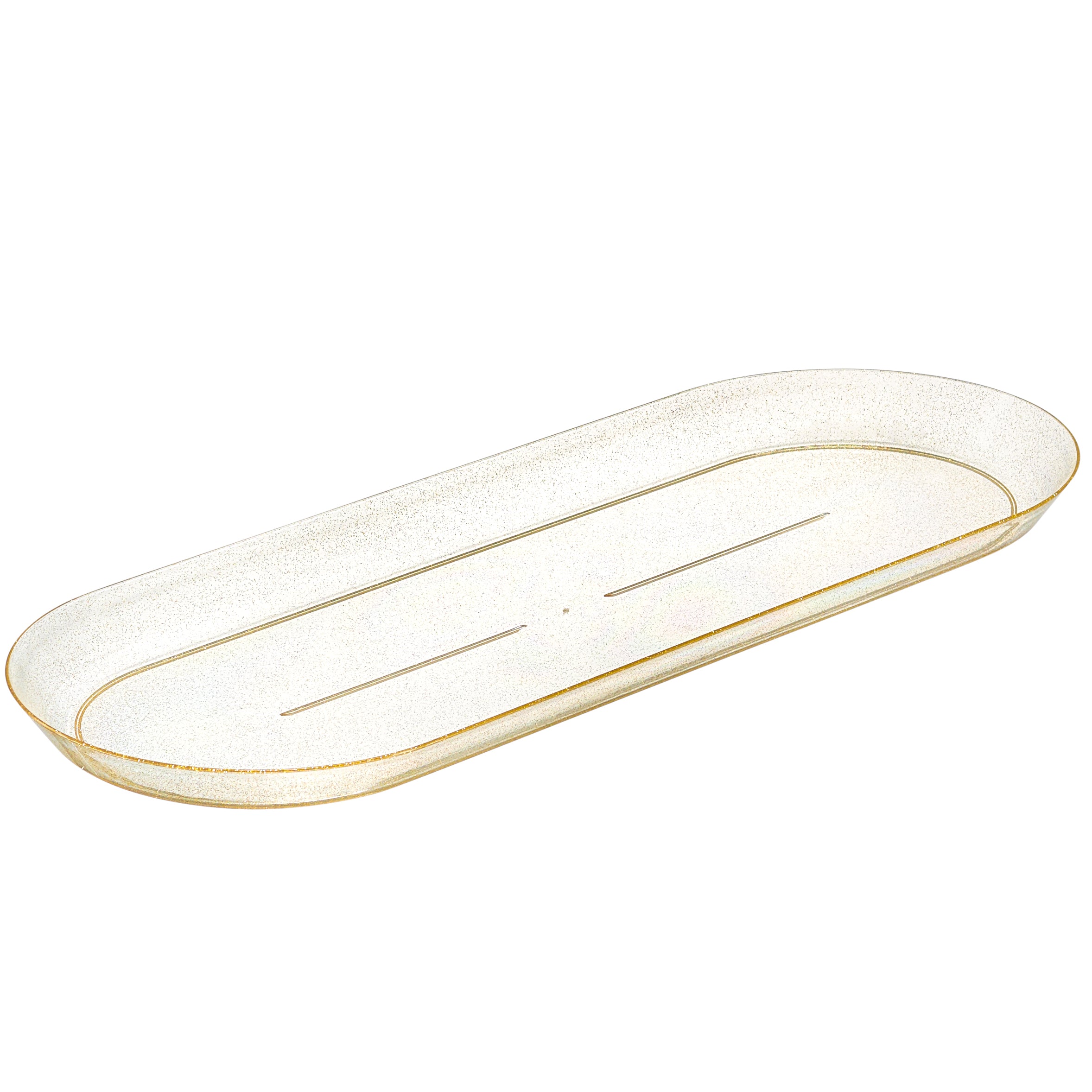 Elegant Gold Oval Serving Platter Set of 2 - Perfect for Dinner Parties, Buffets & Holiday Entertaining