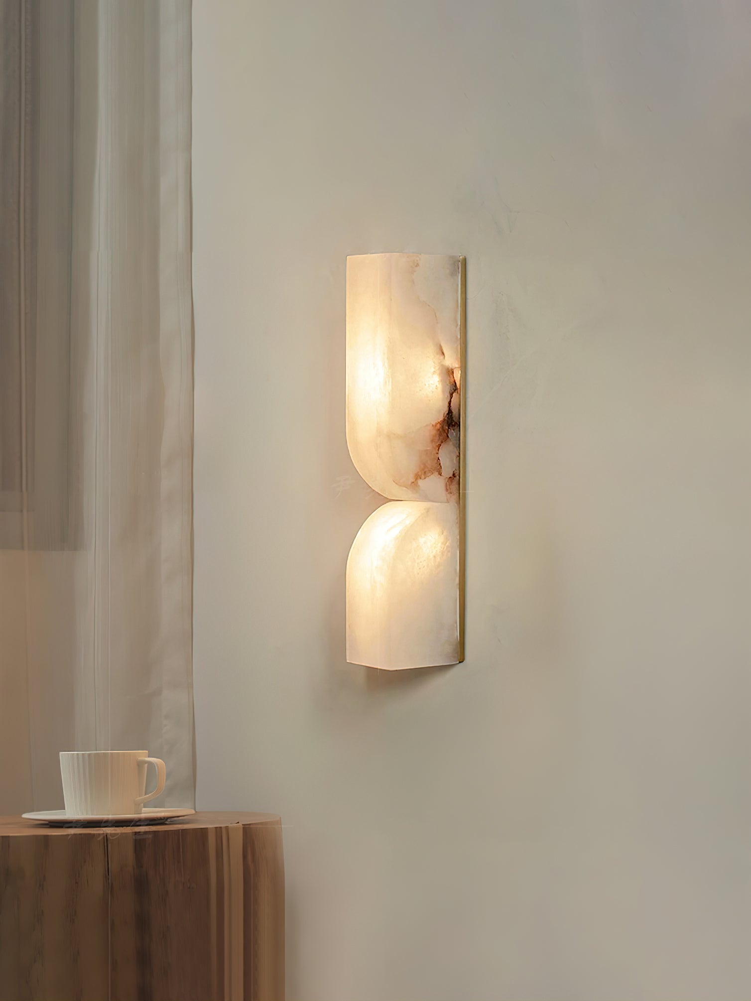 Alabaster Essence Wall Sconce - Elegant Handcrafted Light Fixture for Bedroom, Living Room & Hallway Decor - Perfect for Ambient Lighting and Home Interior Design