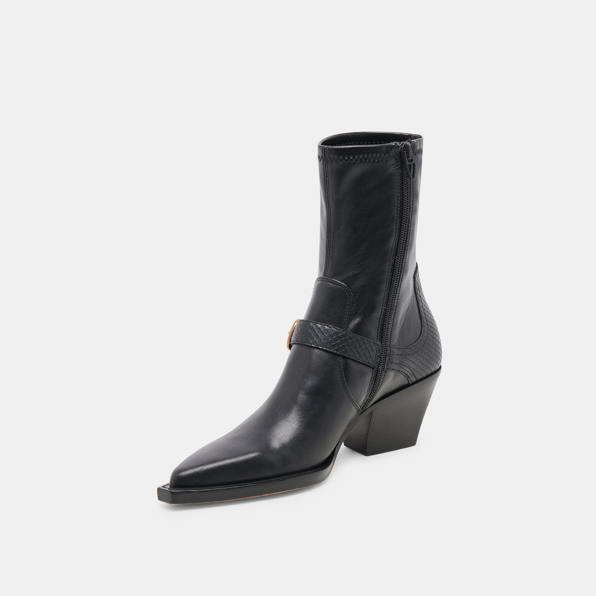 Black Leather Rave Wide Calf Boots for Women - Comfortable Party & Festival Footwear for Dancing and Nightlife