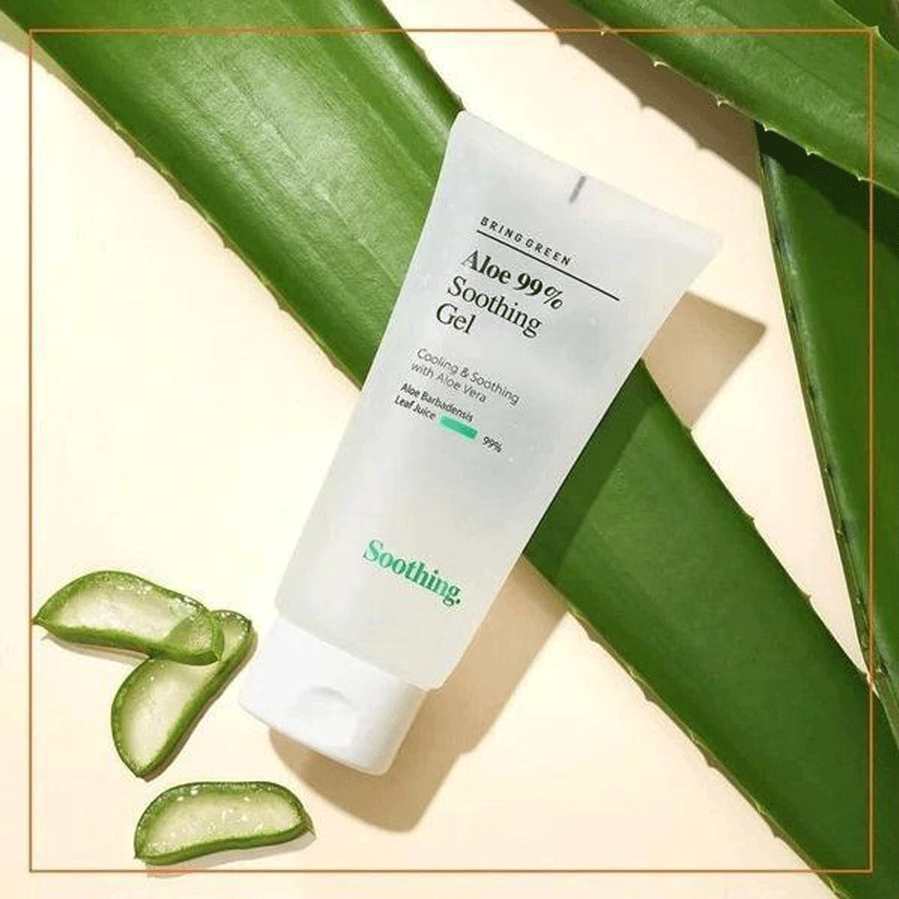 BRING GREEN 99% Aloe Vera Soothing Gel - 300ml for Sunburn Relief, Skin Hydration & After Sun Care - Perfect for Face, Body & Hair