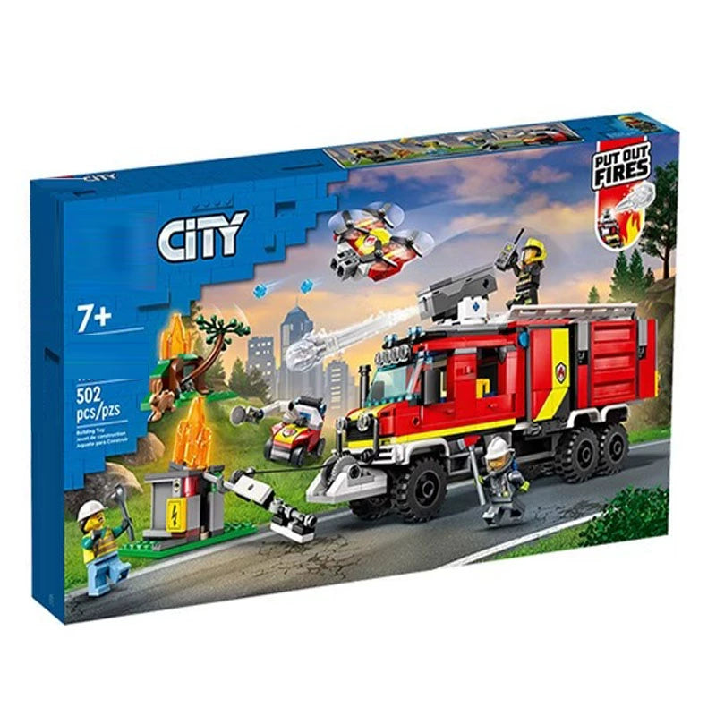 502pcs Fire Command Truck Toy Set - Realistic Fire Rescue Vehicle with Lights & Sounds - Perfect for Kids Pretend Play, Birthday Gifts & Emergency Scene Role Play