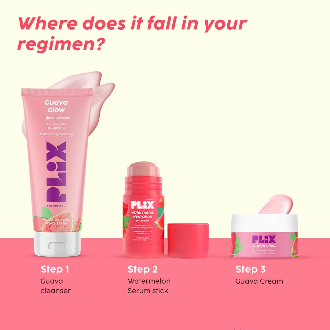 PLIX - THE PLANT FIX Watermelon Hydration Serum Stick (30g) | Instant & Long Lasting Moisturization | Lightweight Quick-Absorbing Face Moisturizer for Dry Skin | Perfect for Travel, Gym & Daily Skincare Routine