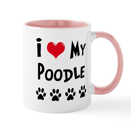 White/Pink Inside - I Love My Poodle Mug
