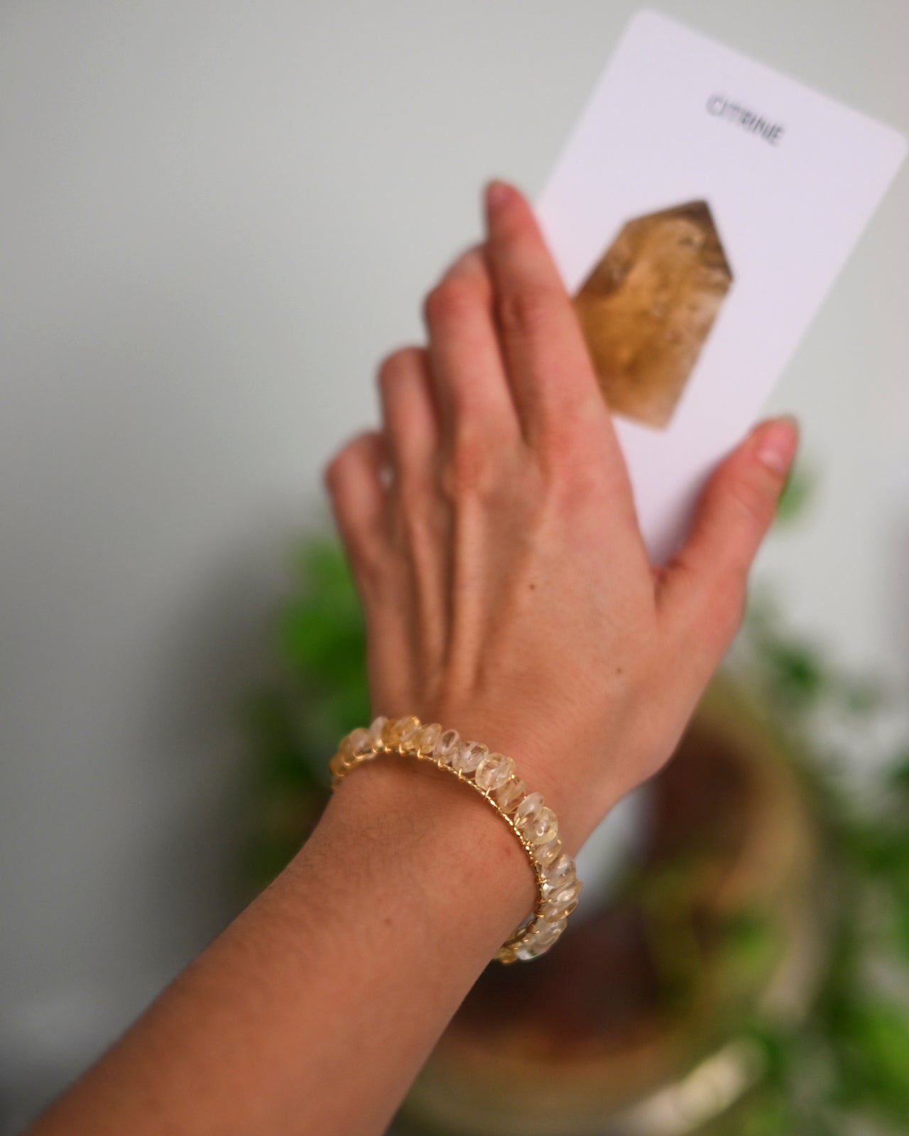Natural Citrine Gemstone Bangle Bracelet for Women - Healing Crystal Jewelry for Energy, Wealth & Positivity - Perfect for Meditation, Yoga & Spiritual Gifts