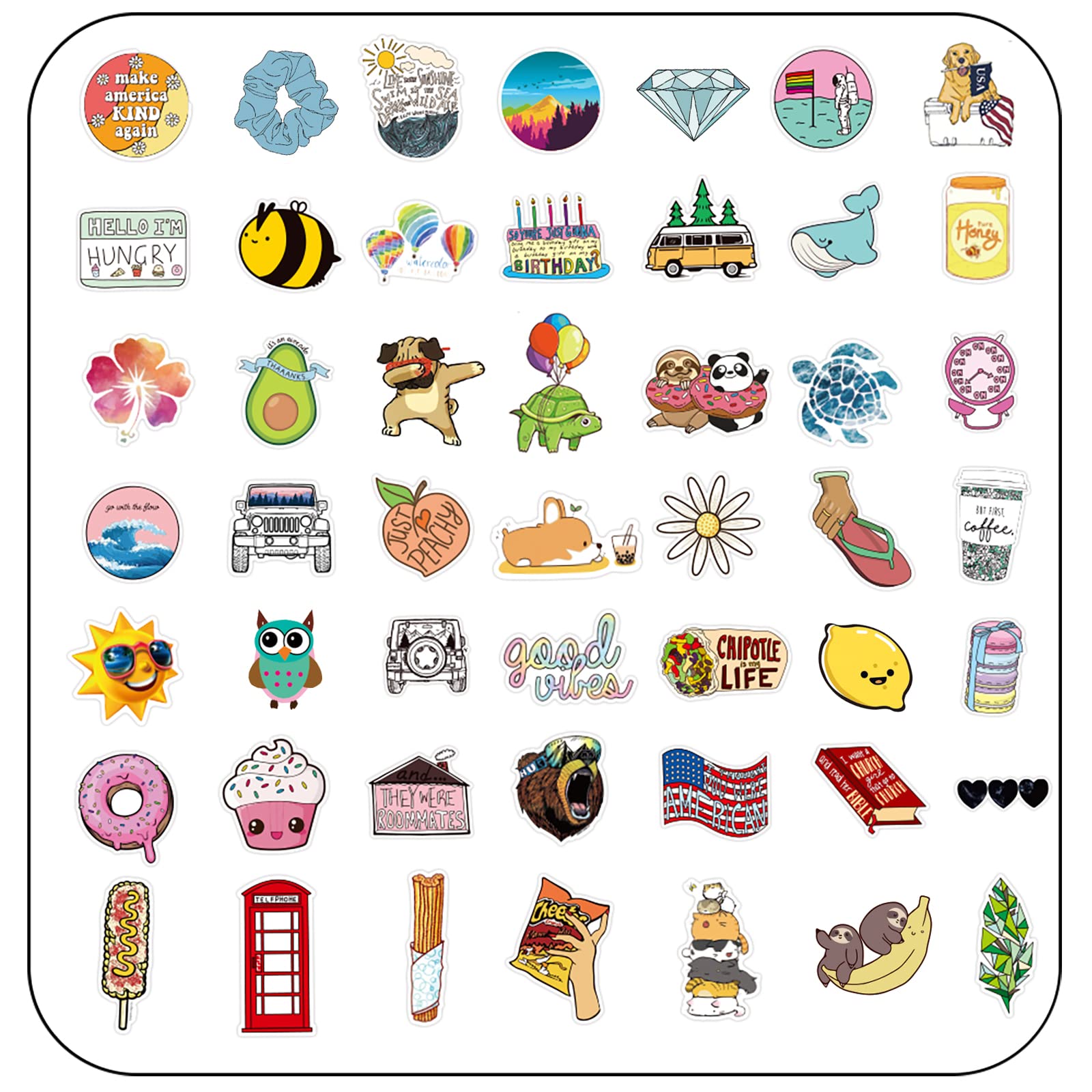 100 PCS Waterproof Vinyl Stickers for Water Bottles, Hydro Flask, Laptop, Phone & Skateboard - Aesthetic Decals for Kids, Teens & Adults - Perfect for DIY Crafts, School Supplies & Personalizing Accessories