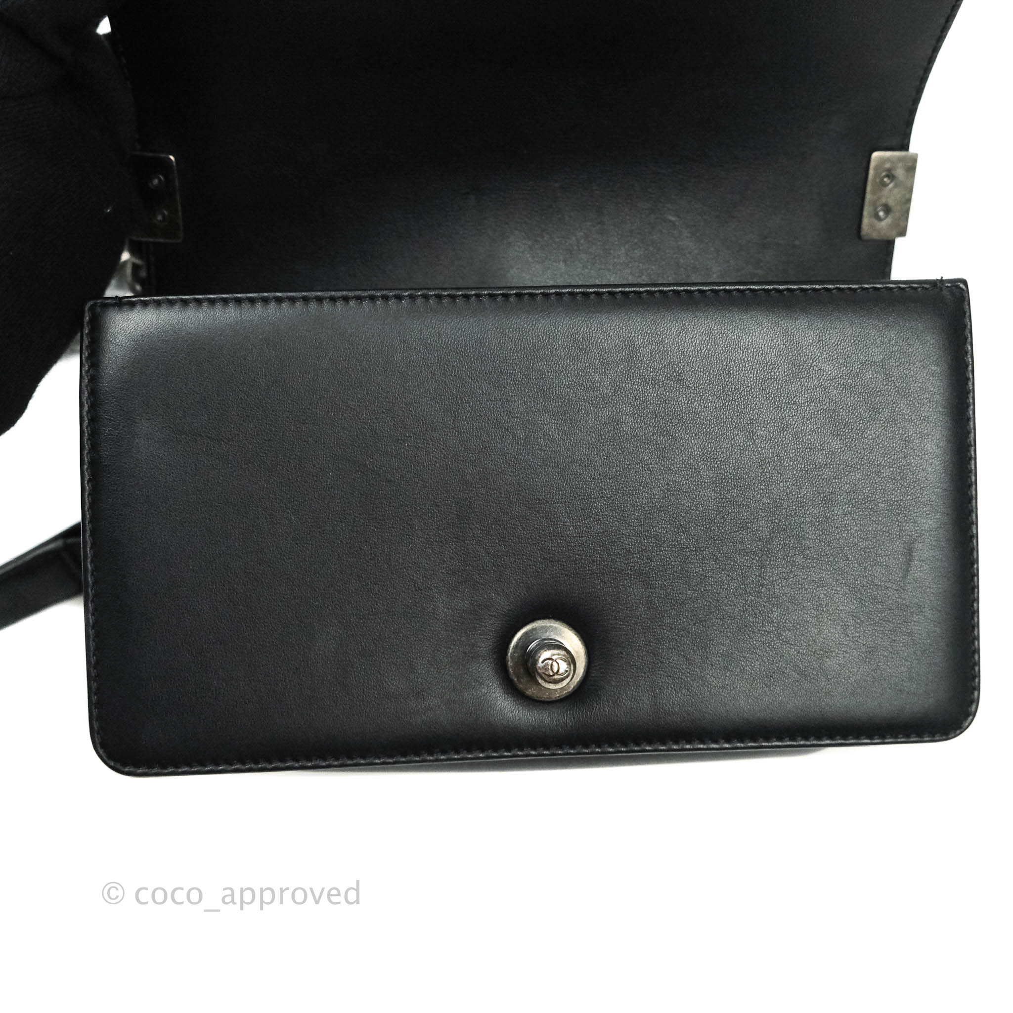 Chanel Boy Small Handbag Black Calfskin Leather Ruthenium Hardware - Luxury Crossbody Bag for Women, Perfect for Evening Parties & Date Nights