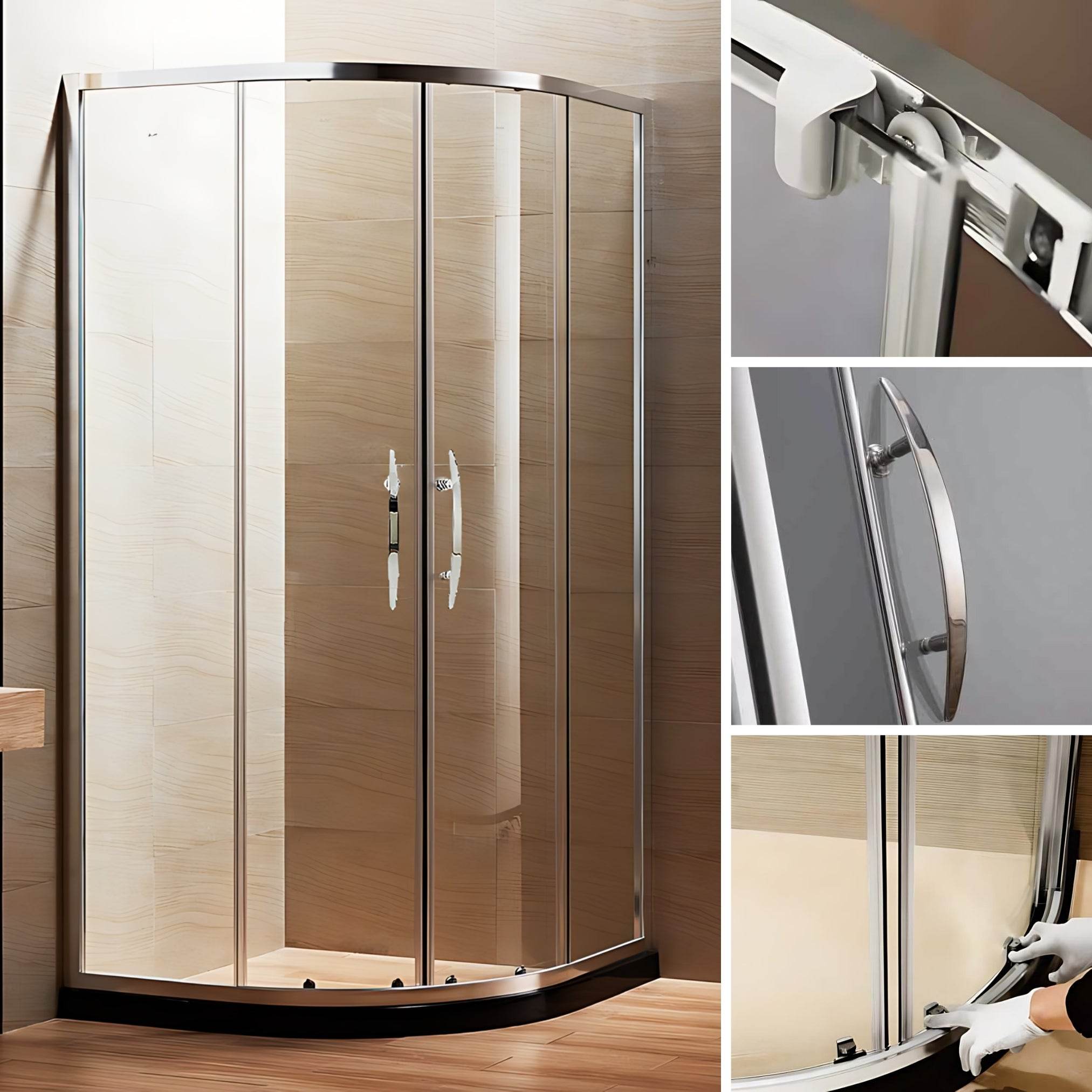 Dreamwerks 36-Inch Wide x 79-Inch Tall Framed Sliding Shower Door Enclosure - Clear or Frosted Glass Options for Bathroom & Shower Upgrade