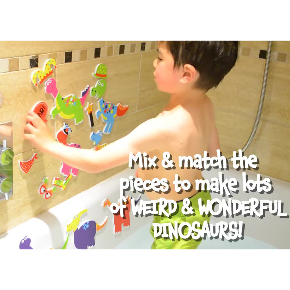 Buddy & Barney Magical Mix & Match Dinosaur Bath Stickers for Kids - Fun Waterproof Bathtub Decals for Toddlers & Children's Bathroom Decor