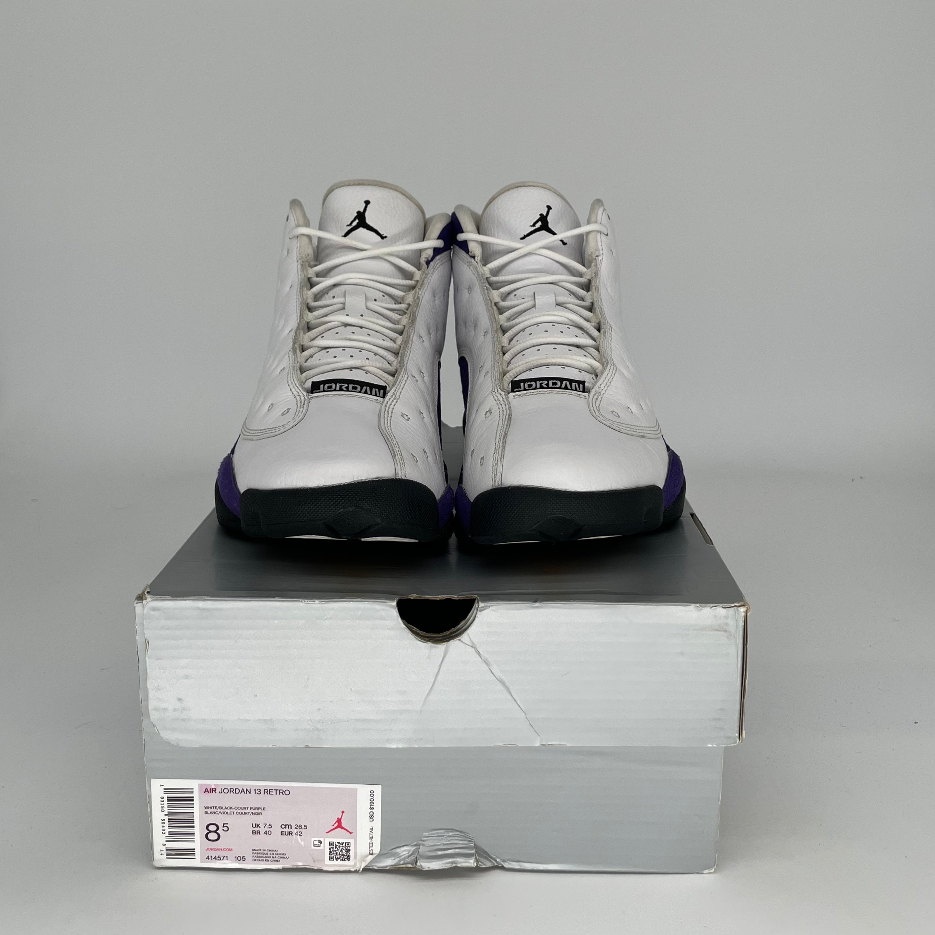 AIR JORDAN 13 Retro Lakers Purple Gold Men's Basketball Shoes Size 8.5/10W - Style 414571-105 | Perfect for NBA Games, Streetwear & Sneaker Collection