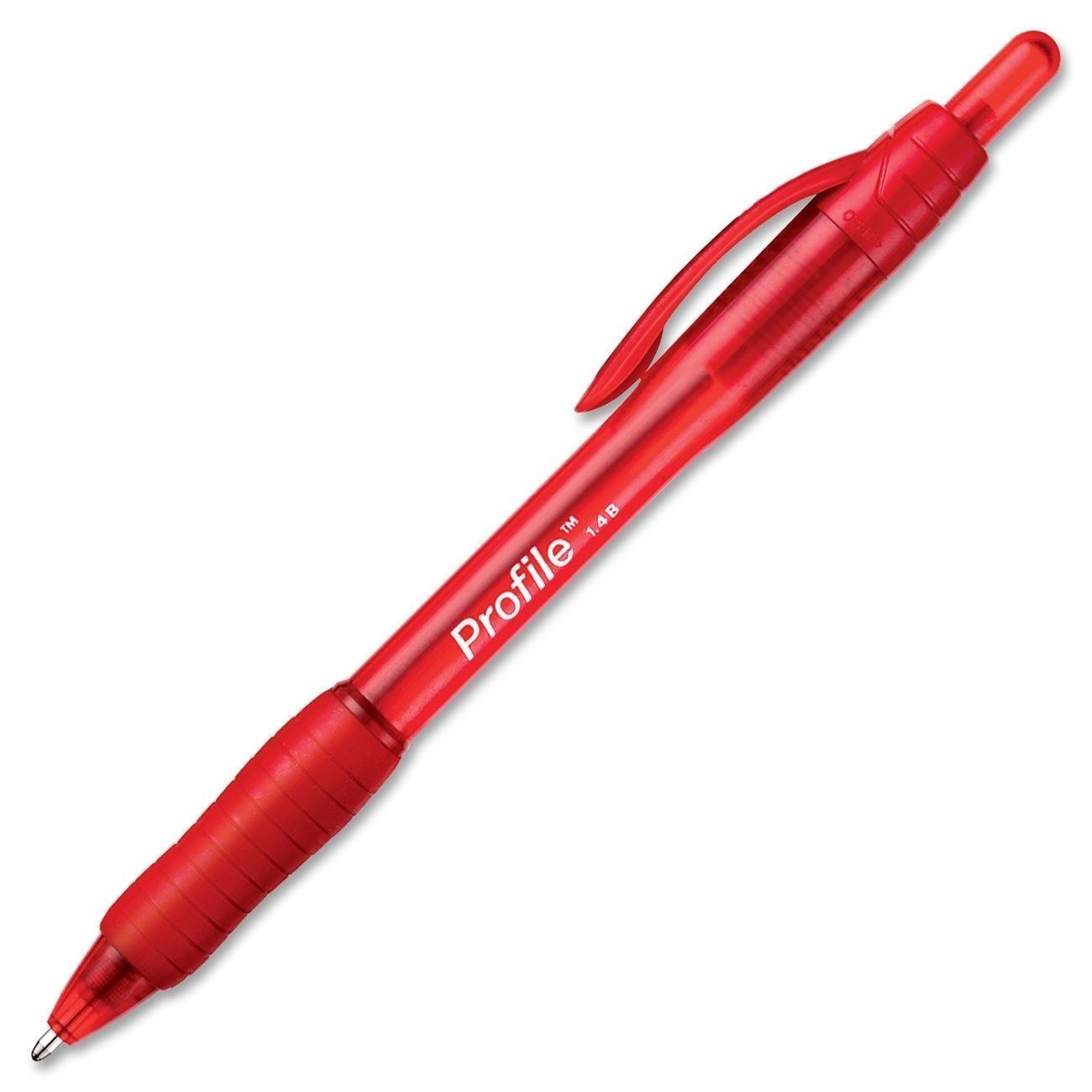 Paper Mate Profile Retractable Ballpoint Pens, 1.4mm Bold Point, Pack of 24 Red Pens - Smooth Writing for Office, School & Home Use, Bulk Pack for Professionals & Students