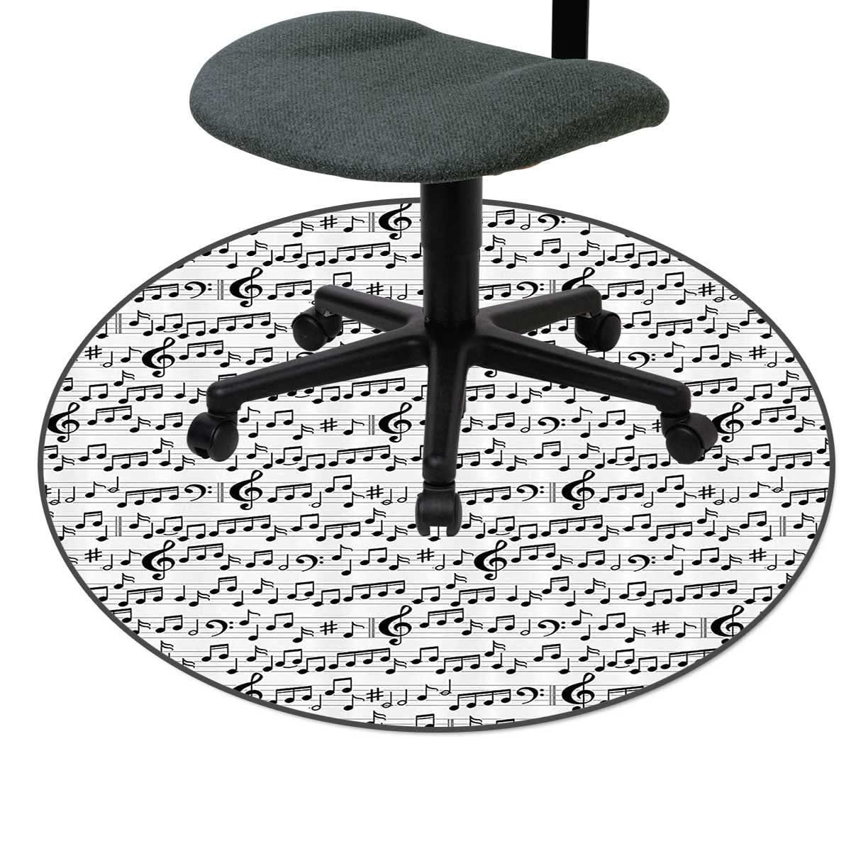 Abstract Music Decor Mat for Office Chair - Large 35 Inch Computer Chair Mat, Gaming Rug for Home Office & Gaming Room - Perfect for Workspace & Play Area