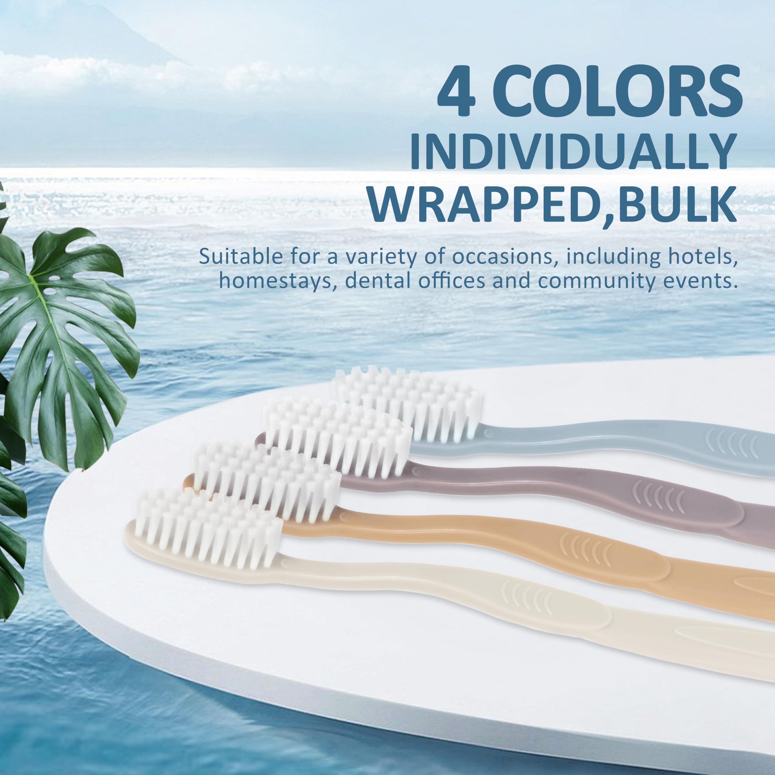 40-Pack Individually Wrapped Soft Bristle Toothbrushes with Tongue Scraper | Bulk Disposable Toothbrush Set for Adults & Travel | Multi-Colored Oral Care Kit for Hotels, Dental Offices, Camping & Emergency Kits