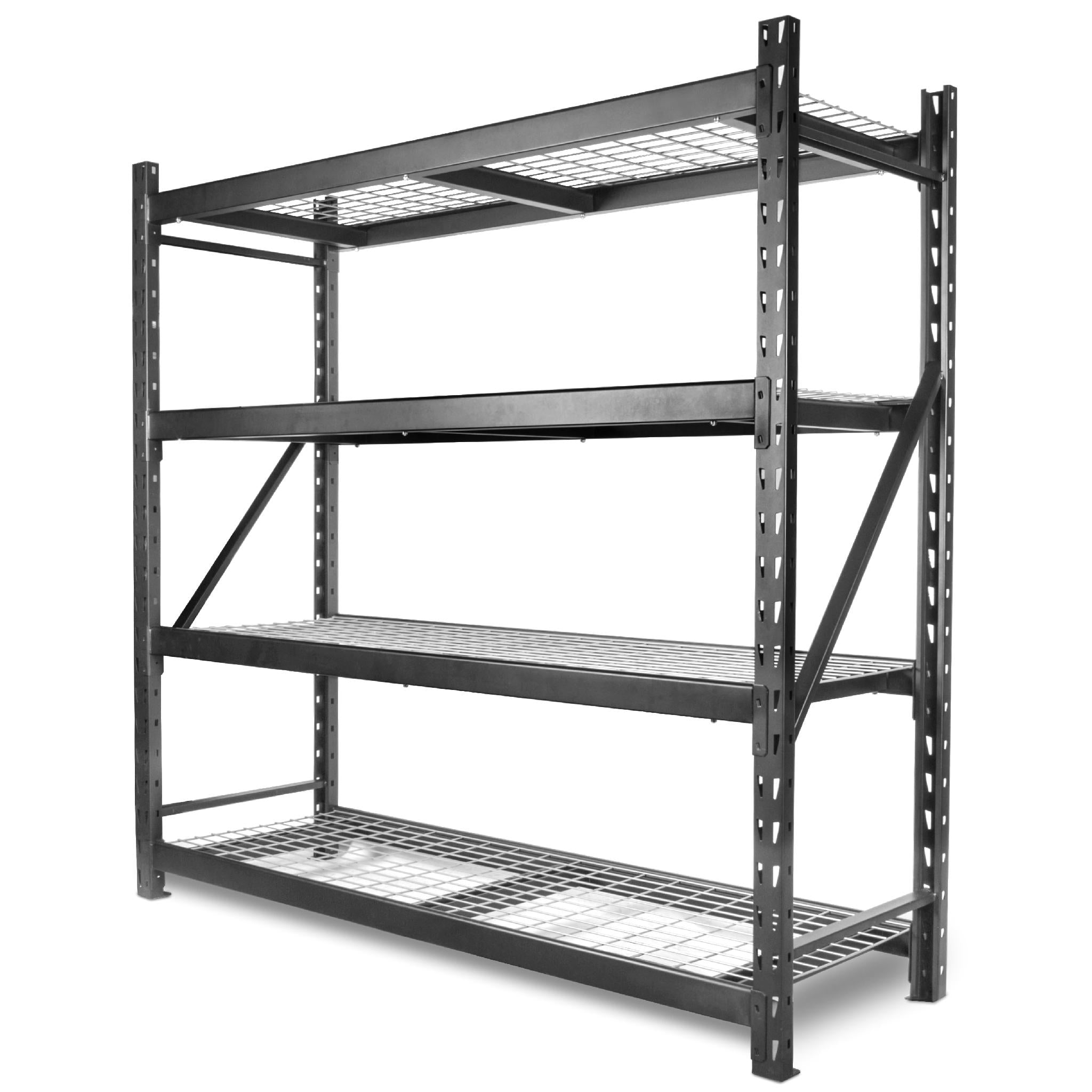 WEN RK7724 4-Tier Heavy Duty Steel Storage Rack - Adjustable Shelves, 8000 lb Capacity - Perfect for Warehouse, Garage & Industrial Organization
