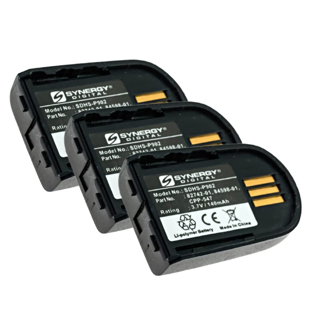 Synergy Digital Replacement Headset Batteries for Plantronics Savi W700 - 3 Pack Li-Polymer 3.7V 140mAh SDHS-P902 Batteries - Perfect for Office Calls, Remote Work & Wireless Headset Power