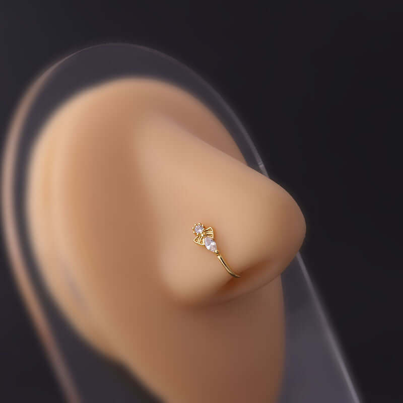 18K Gold Plated Fake Nose Ring & Nose Cuff - Elegant Pearl Nose Jewelry for Women | Perfect for Parties, Weddings & Special Occasions | HSPJ696