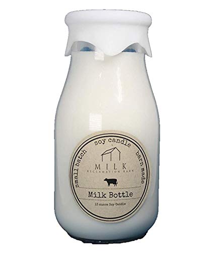 13 oz Milk Bottle Candle - Day at The Beach Scent | Soy Wax Home Decor for Relaxation, Bathroom & Bedroom Aromatherapy