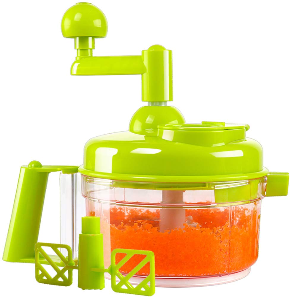 KEOUKE Manual Hand Crank Food Processor - Multi-Function Chopper, Blender, Mixer & Meat Grinder for Vegetables, Fruits, Salad Prep | Includes Egg Separator | Perfect for Camping, RV Trips & Off-Grid Cooking