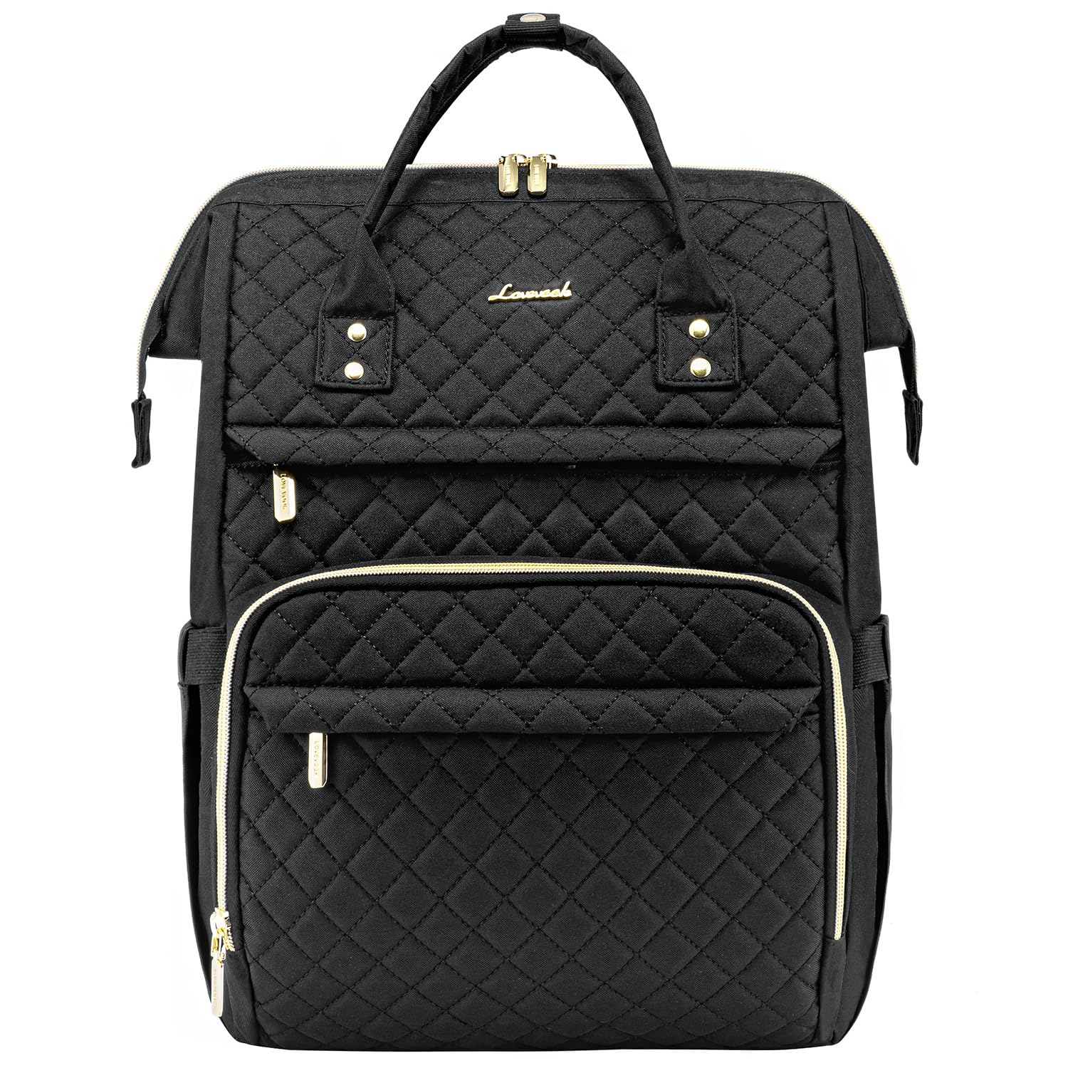 LOVEVOOK Stylish Quilted Laptop Backpack for Women with USB Port, Waterproof 17 Inch Computer Bag, Nurse Teacher Travel Backpack Purse, Perfect for Work, School, and Daily Commute