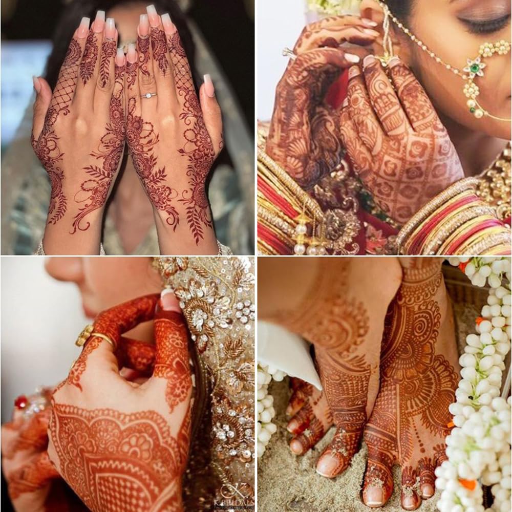 S.A.V.I 2 Waterproof Henna Tattoo Stickers for Women - 21x15cm Temporary Body Art for Parties, Weddings & Festivals