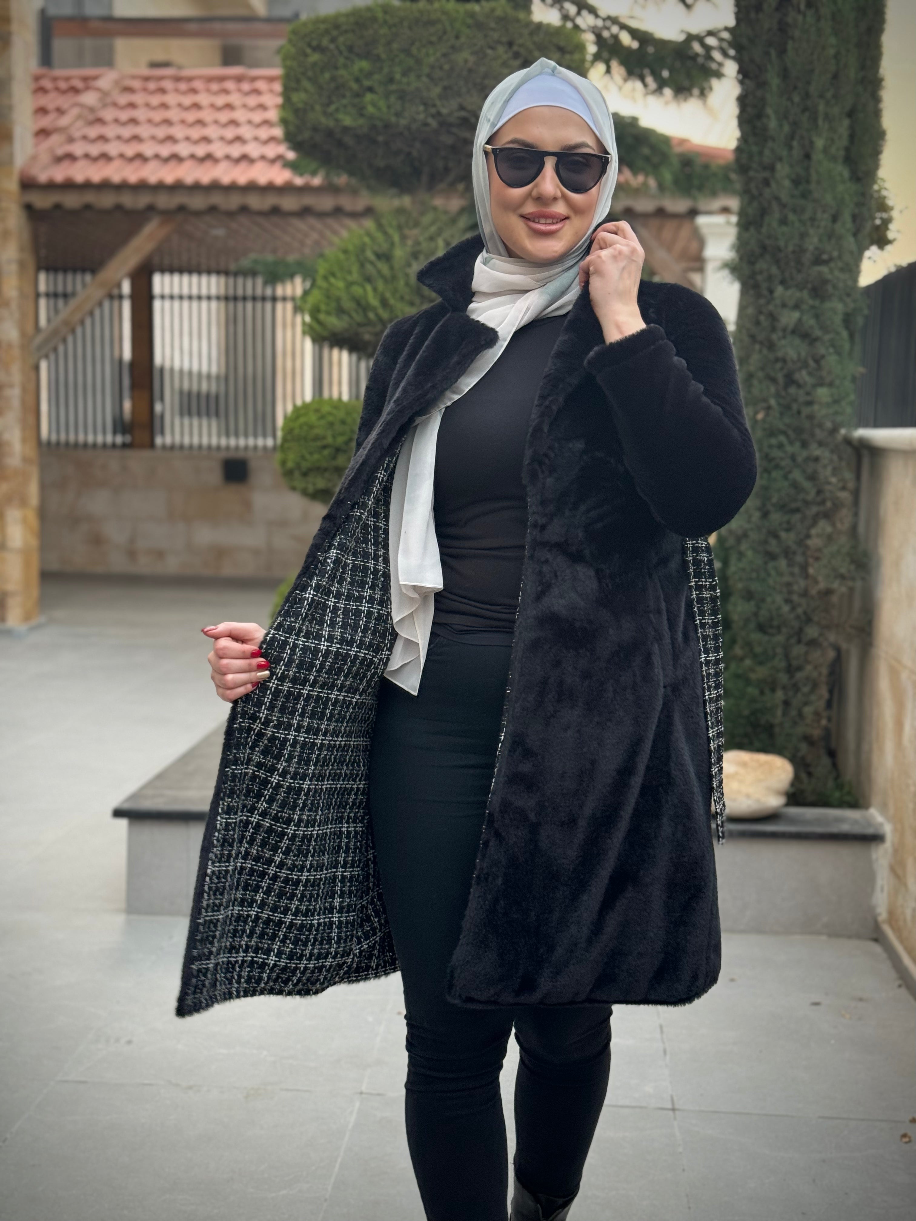 Reversible Bouclé Jacket for Women - Dual Sided Winter Coat with Soft Texture | Perfect for Office, Dating & Casual Outfits