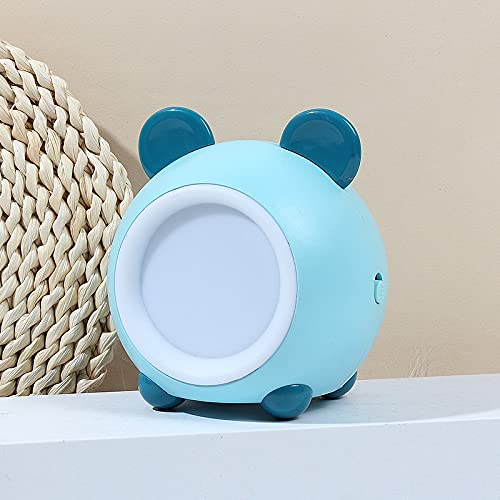 Praee Night Light Desk Lamp - Touch Control 3-Color Changing LED Bedside Lamp with Cute Animal Ears, Perfect for Kids Room, Nursery, Bedroom, Dorm (Bear Shape, Blue) | Creates Cozy Ambience for Reading, Sleeping & Relaxing