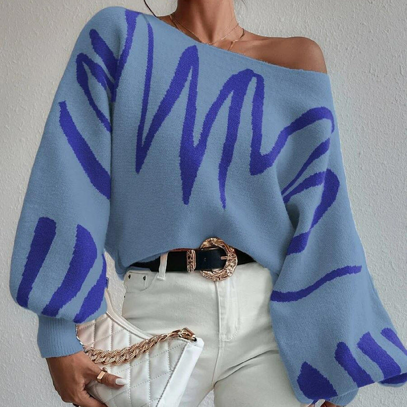 Women's Loose Knit Pullover Sweater with Lantern Sleeve Design - Cozy Casual Wear for Fall & Winter, Perfect for Office, Date Night and Weekend Outings