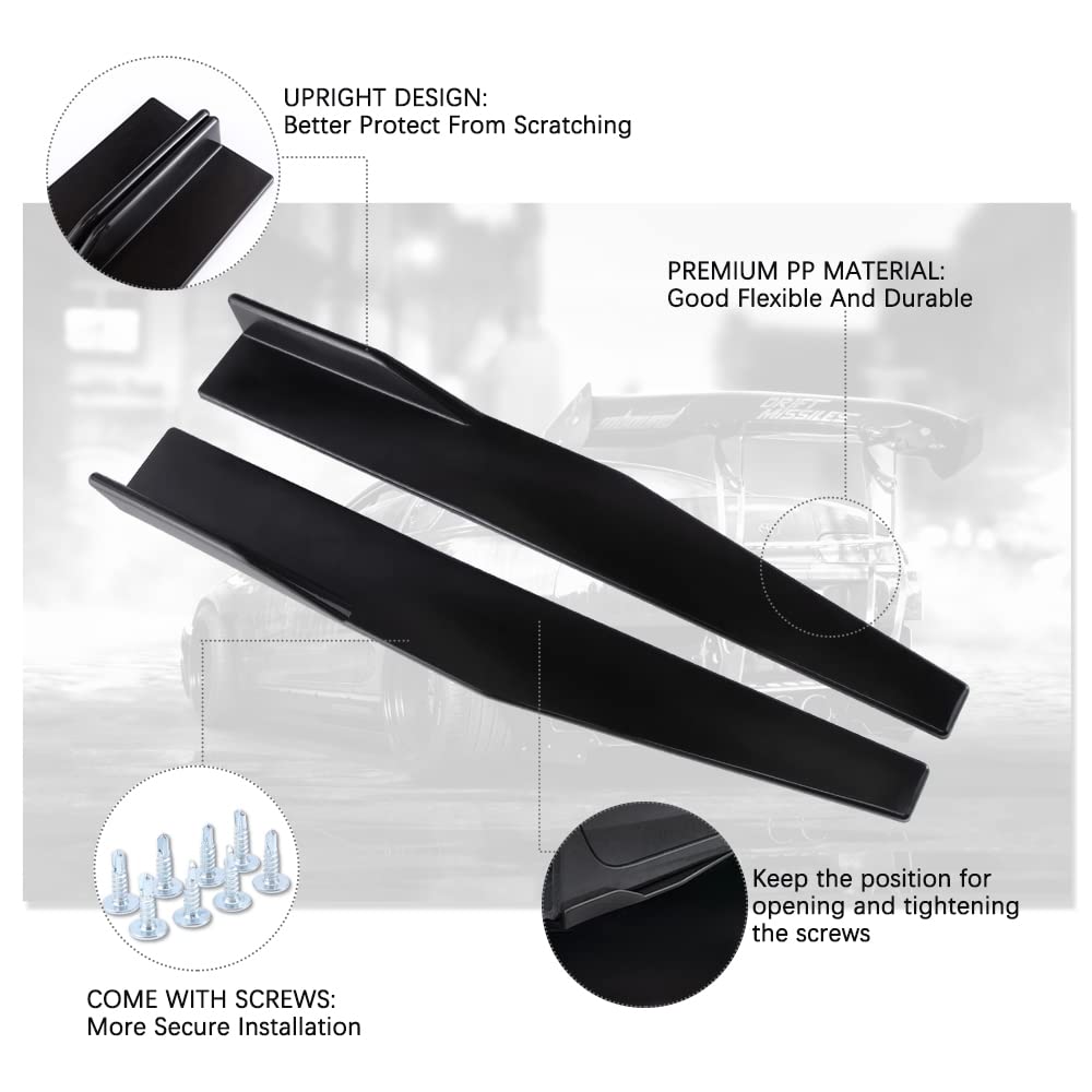 JMTBNO 75cm Car Side Skirt Rocker Splitters - Universal Canard Diffuser Winglet & Side Trim Spoiler Extension Lip for Enhanced Aerodynamics | Perfect for Sports Cars, Tuners & Street Racing Enthusiasts