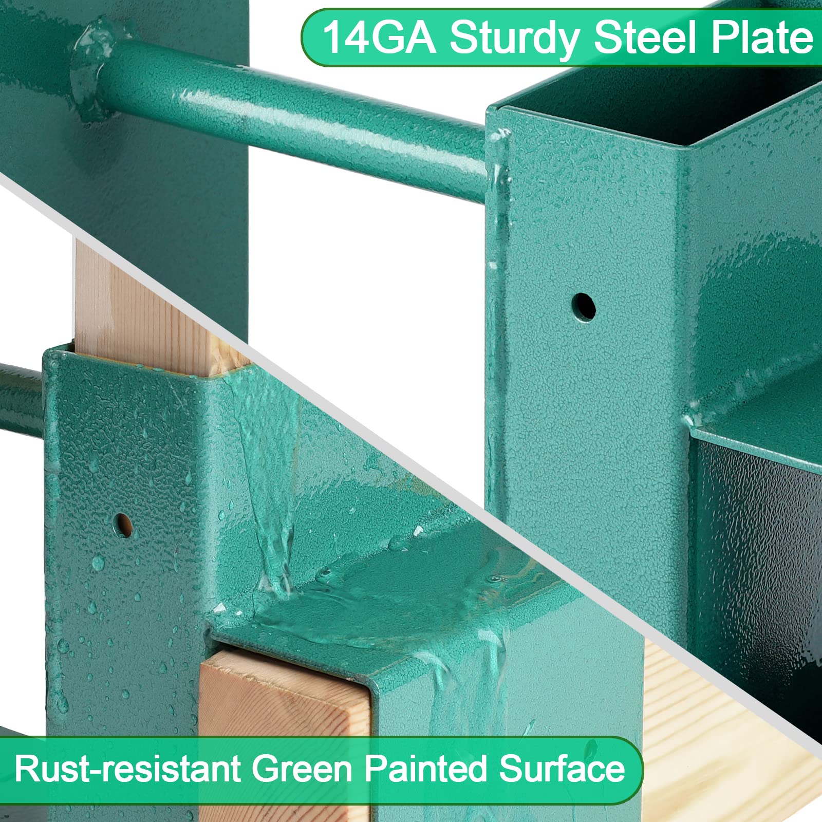 MOFEEZ Adjustable Outdoor Firewood Log Storage Rack - 2x4 Bracket Kit for Fireplace Wood Holder, Extendable to Any Length (Green, 2 Bases) - Perfect for Patio, Backyard, and Camping Firewood Organization