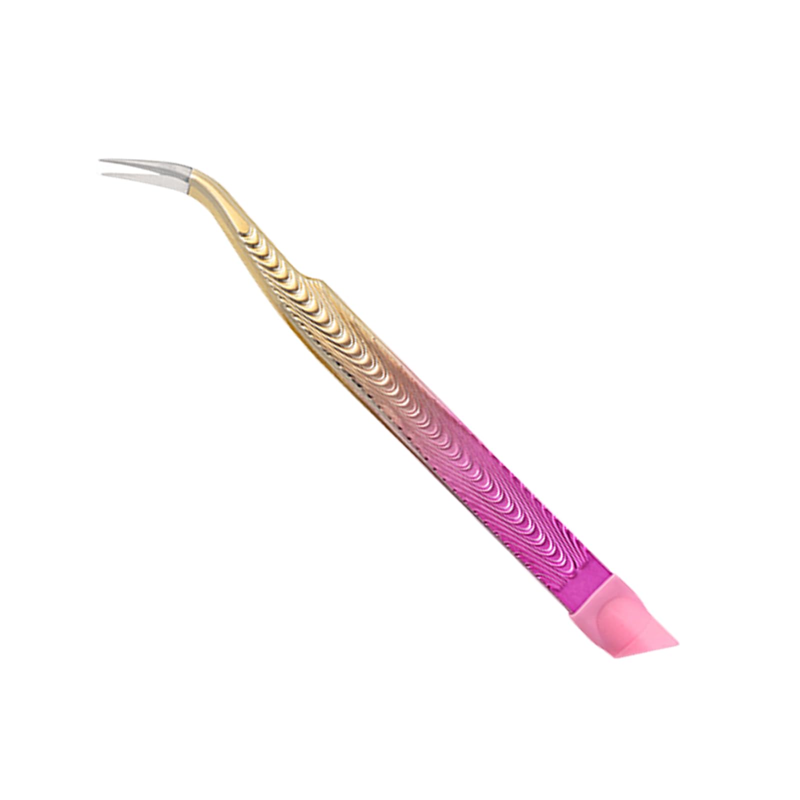 Double End Nails Tweezers - Straight & Curved Tip Precision Tweezers for Eyelash Extensions, Nail Art, and Crafting | Professional Beauty Tools for Salon & Home Use
