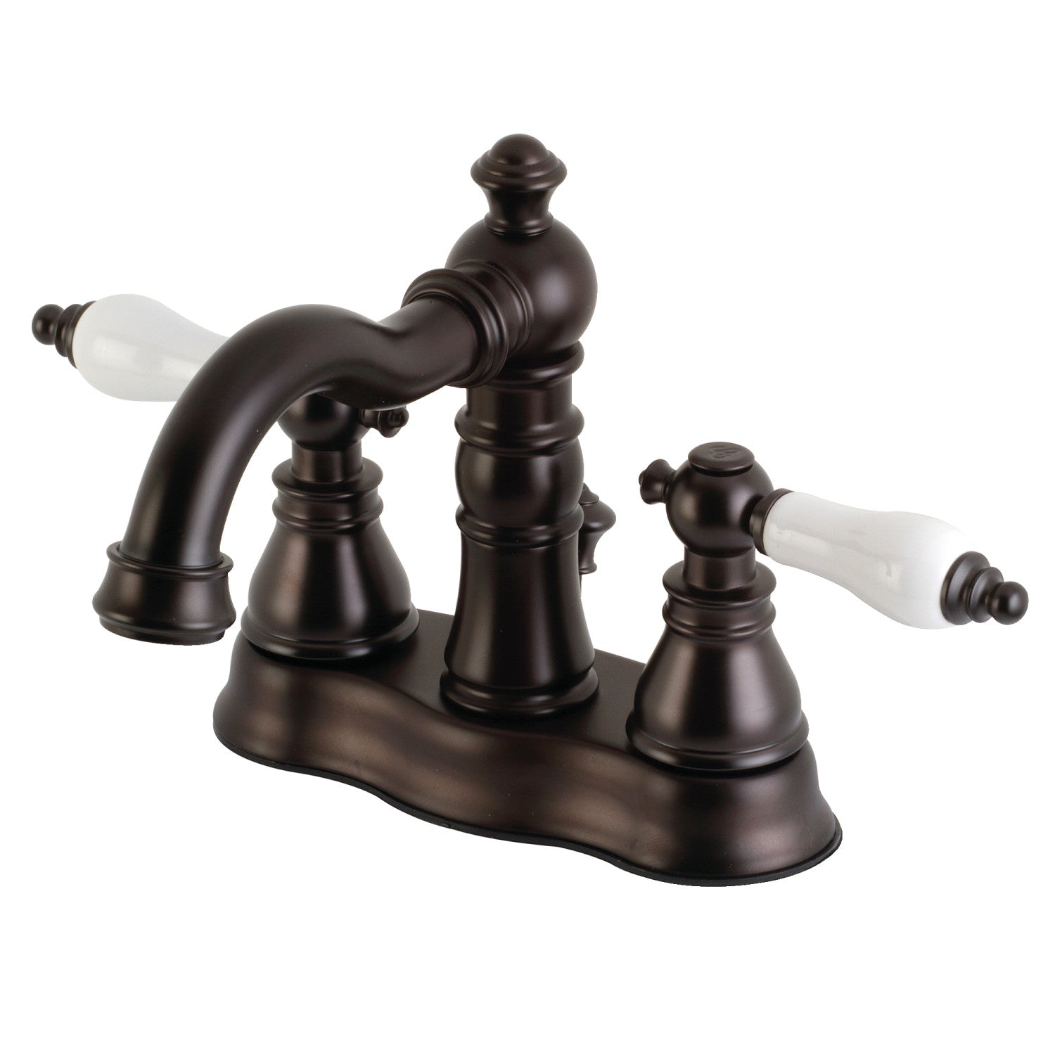 American Patriot FSC1605APL Oil Rubbed Bronze 4-Inch Centerset Bathroom Faucet - Double Handle 3-Hole Deck Mount with Brass Pop-Up Drain - Perfect for Bathroom Vanity and Powder Room Renovations