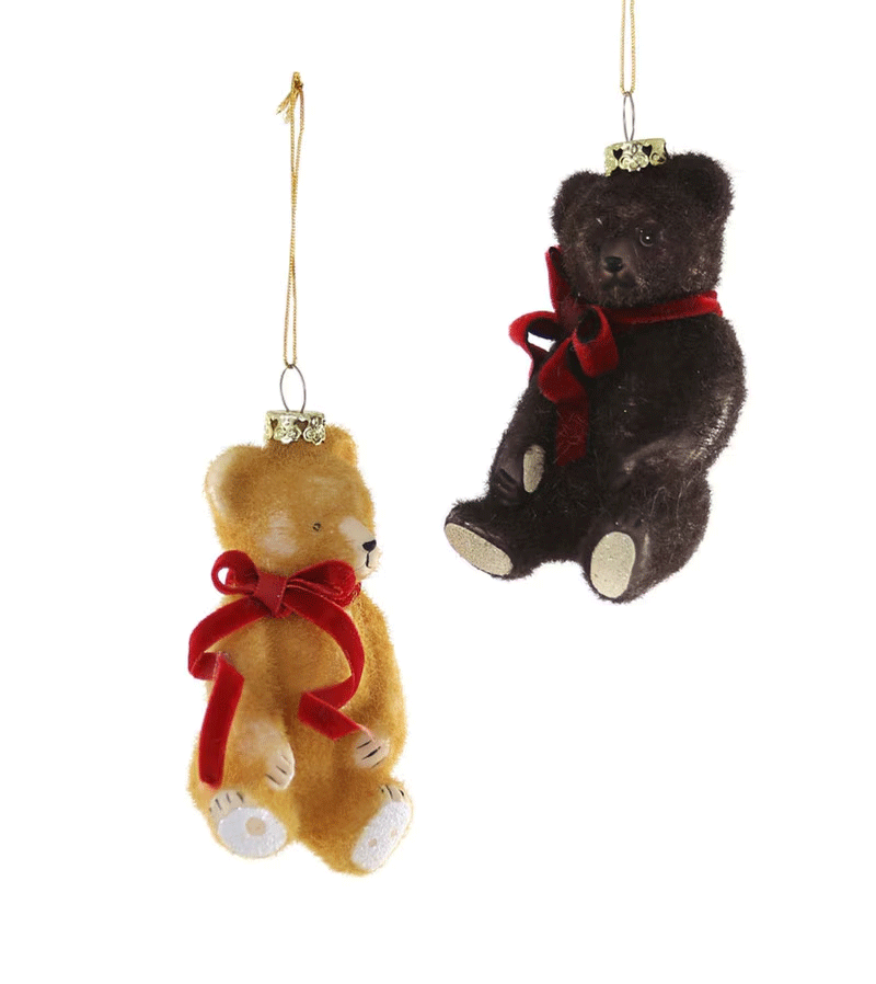 Handmade Teddy Bear Glass Christmas Ornament - Vintage Holiday Tree Decoration by Cody Foster - Perfect for Xmas Gifts, Stocking Stuffers & Festive Home Decor