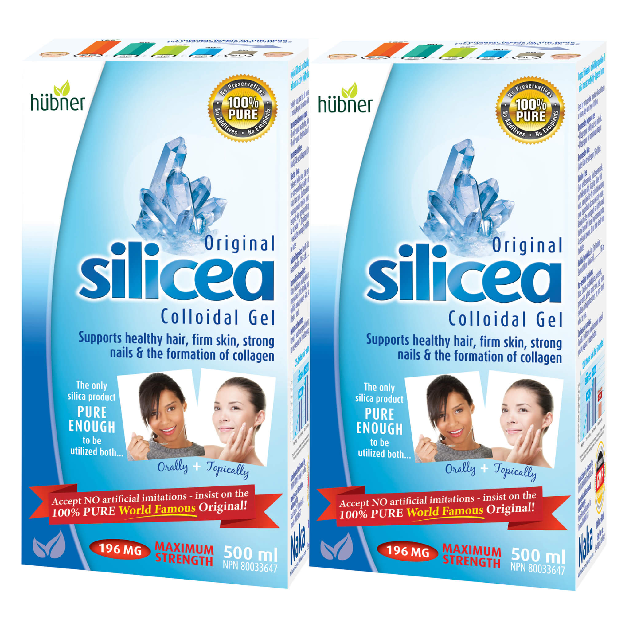 Silicea Liquid Gel Twin Pack - 2 Bottles of Fast-Absorbing Silica Supplement for Hair, Skin & Nails | Supports Collagen Production & Healthy Joints | Perfect for Daily Wellness Routine & Beauty Regimen