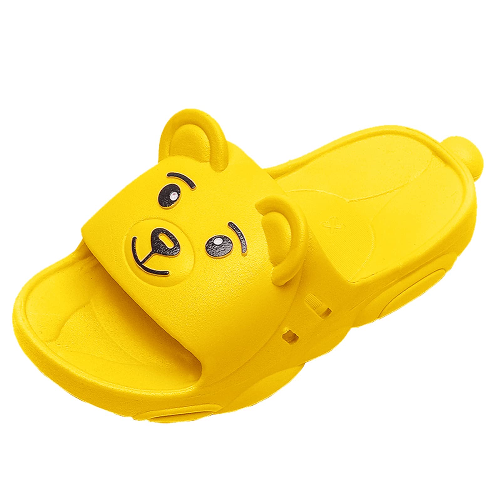 Kids Bear Summer Slippers - Cartoon Sandals for Toddlers & Baby Boys/Girls (Yellow, Size 32) - Perfect for Playtime & Home