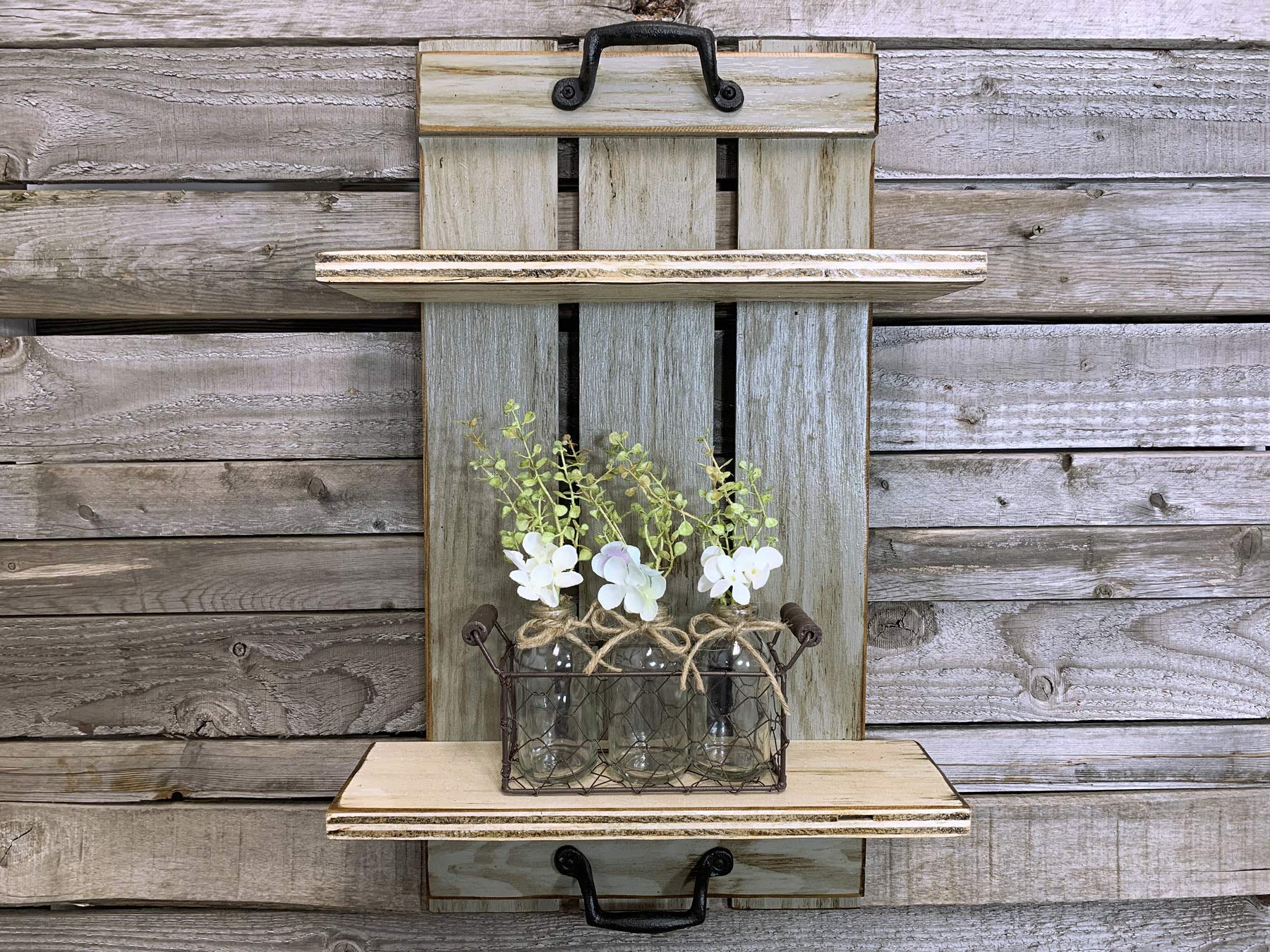 Rustic Distressed Wood Wall Shelf - 14.5