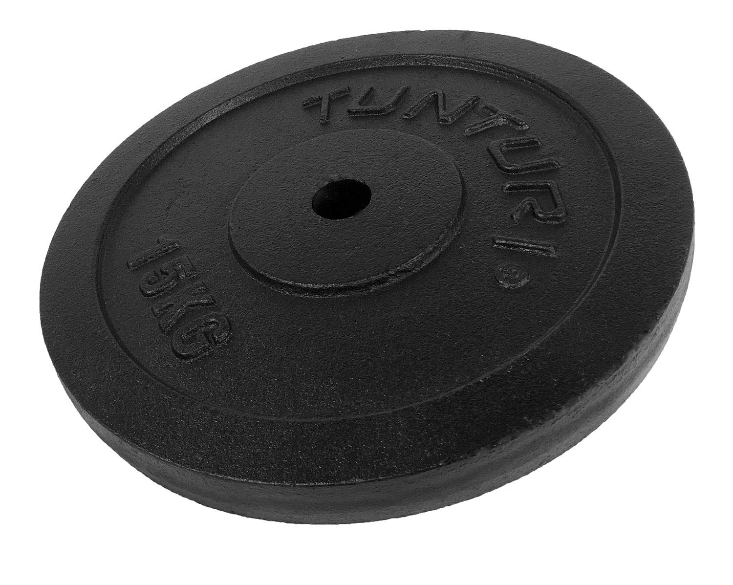 Tunturi 20kg Cast Iron Weight Plate - Unisex Black Single Plate for Home Gym & Strength Training