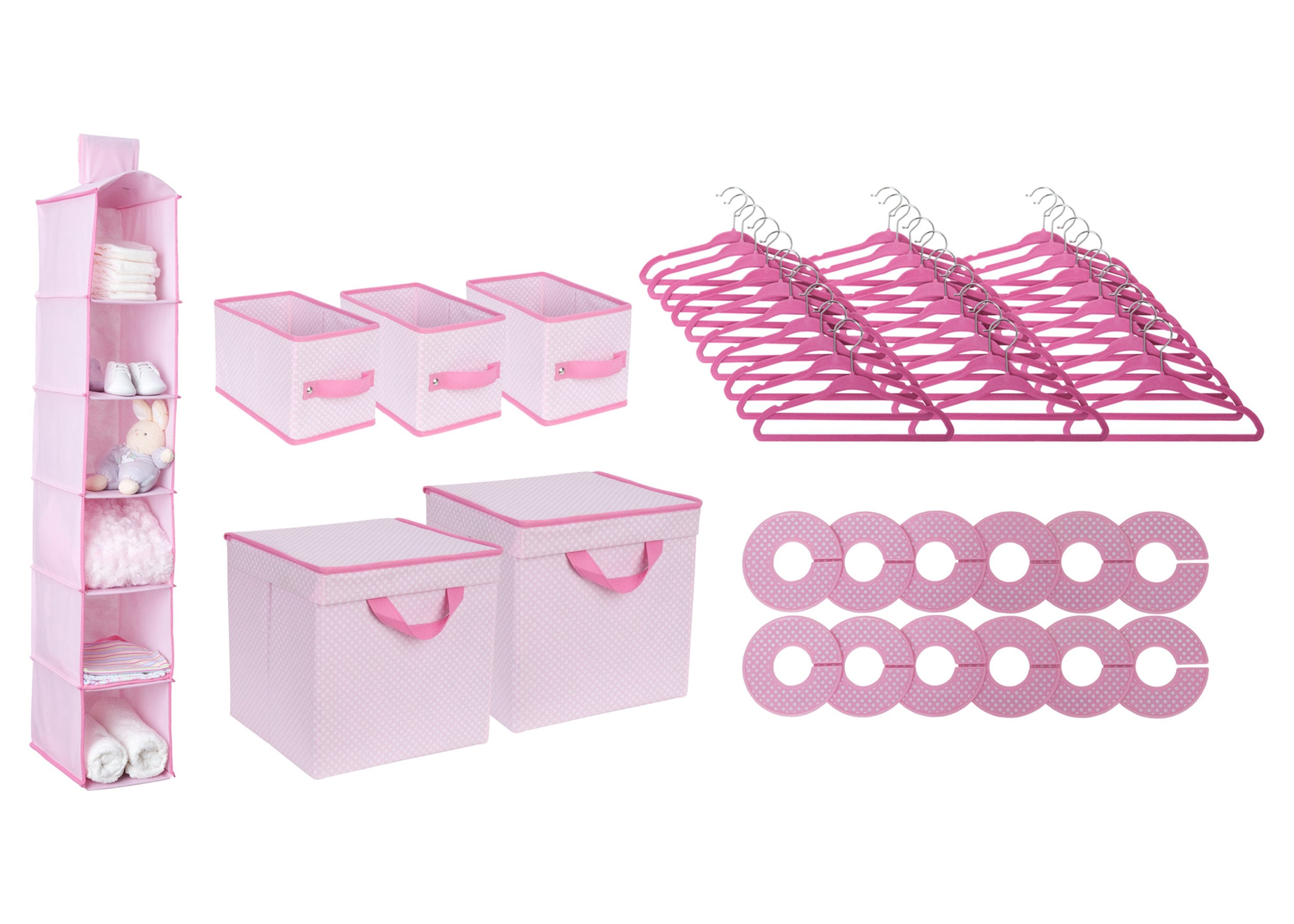 48-Piece Nursery Storage Organizer Set - Baby Clothes, Toys & Essentials Organizer for Nursery, Closet & Playroom Organization