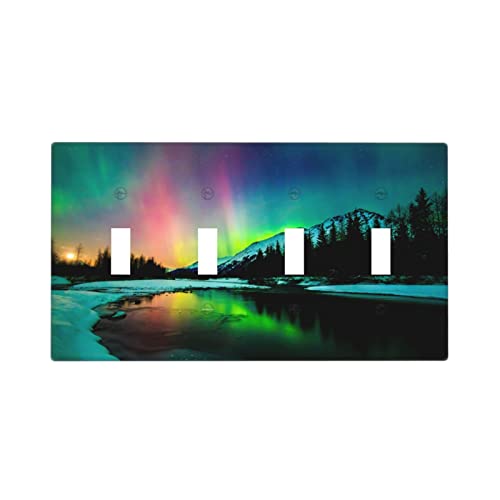 Green Aurora Quad Light Switch Cover