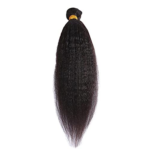 Natural Black Wavy Human Hair Weave Bundles | Brazilian Virgin Hair Extensions | Long Straight Hair for Swimming & Styling | One Size Fits All (Color C)